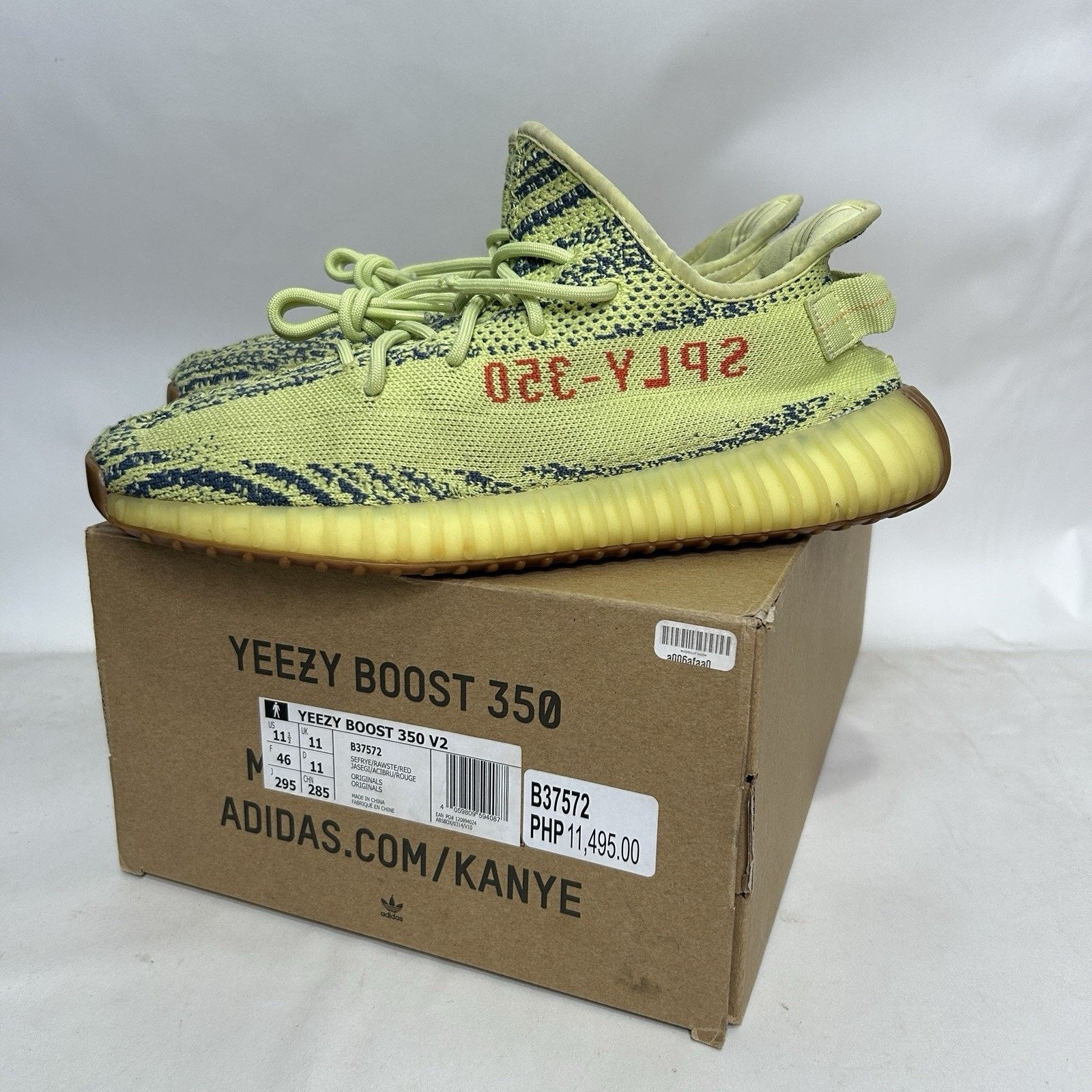 Adidas adidas Yeezy Boost 350 V2 “Semi Frozen Yellow” Size US 11.5 / EU 44-45 - 3 Thumbnail