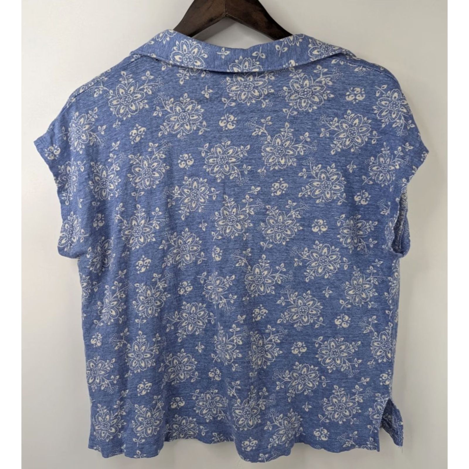 Laura Ashley Laura Ashley Womens Lightweight Linen Cap Sleeve Shirt XL Blue Beach Boho Shirt Blouse Linen Knit Size XL / US 12-14 / IT 48-50 - 3 Thumbnail