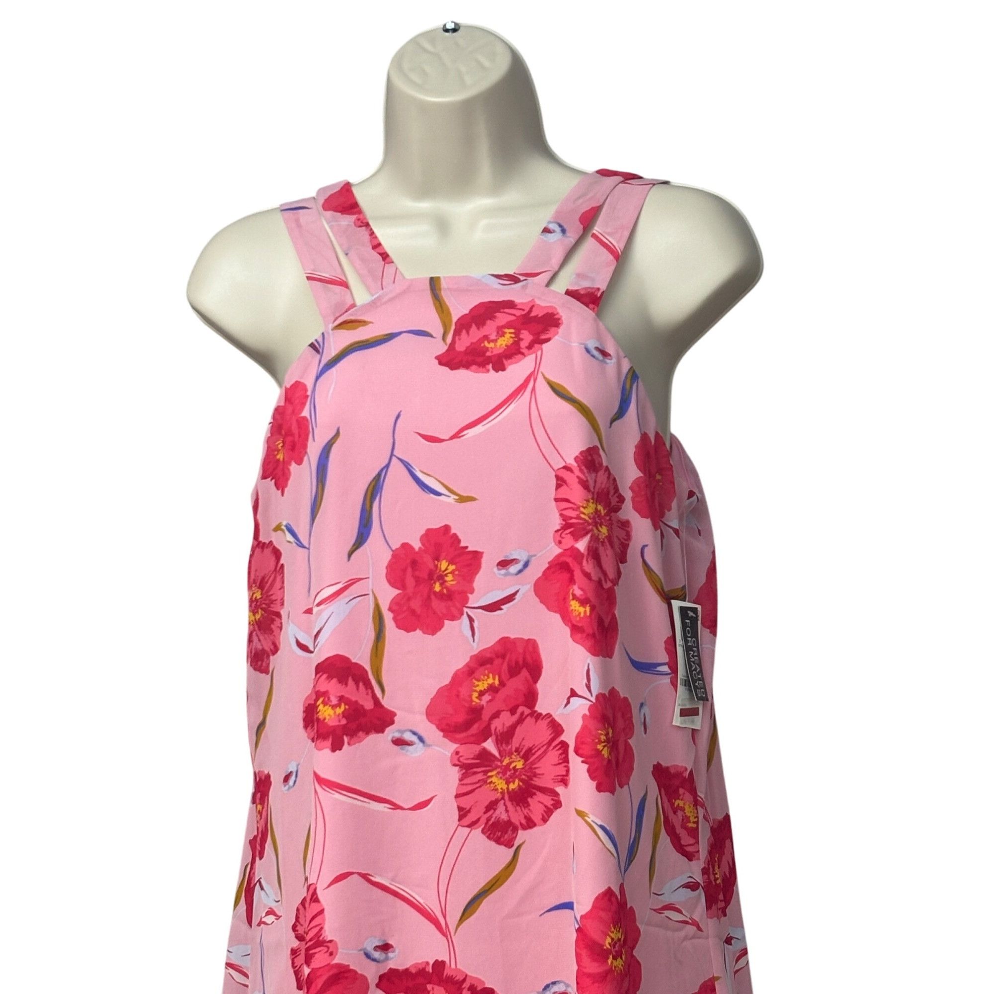 Bar III Bar III Printed Trapeze Dress, Pink/Red, Sz. XS Size XS / US 0-2 / IT 36-38 - 9 Thumbnail