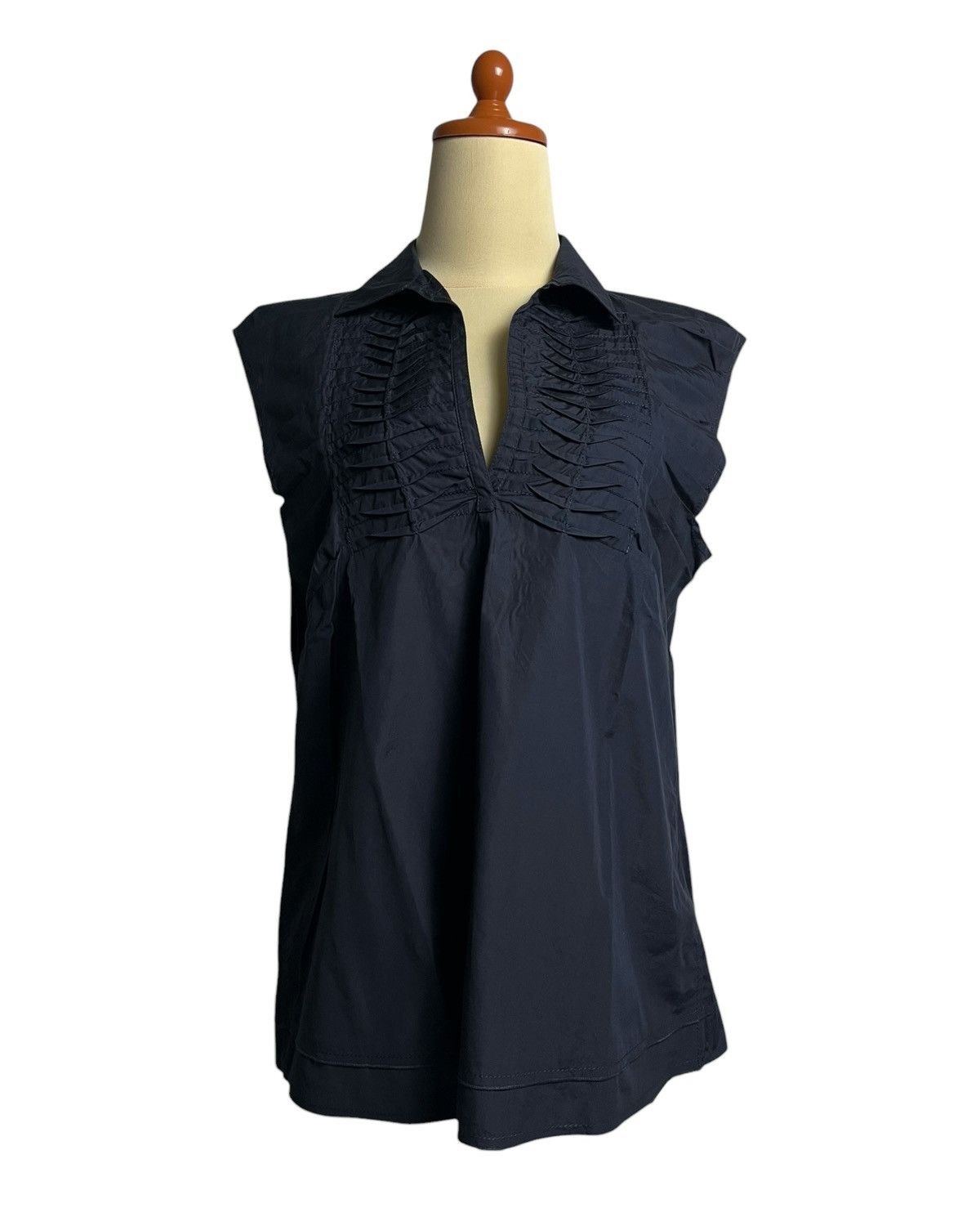Jil Sander 2000s Pleated Sleeveless Blouse Size S / US 4 / IT 40 - 4 Thumbnail