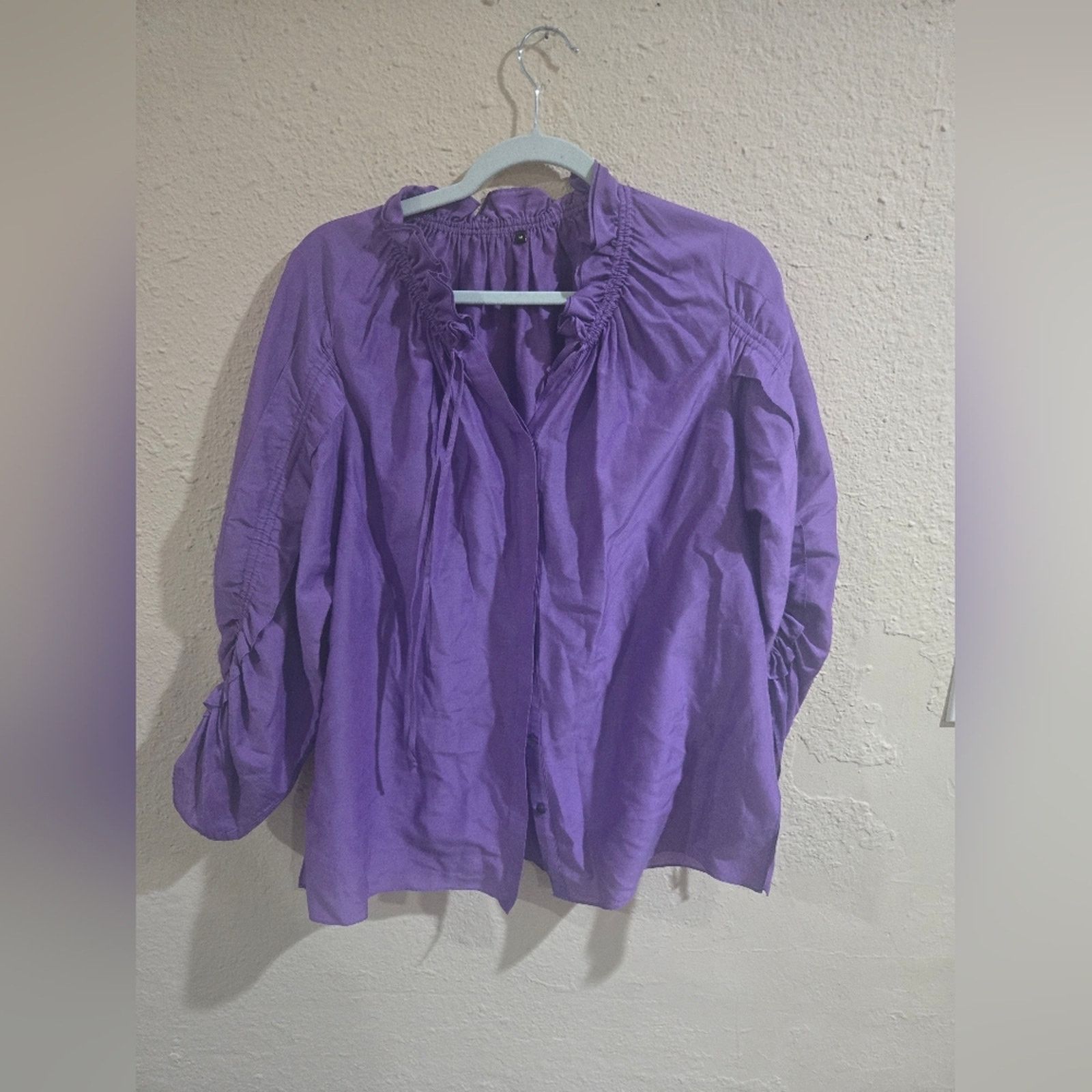 KOBI HALPERIN Kobi Halperin pull tie button front blouse, Purple, Medium Size M / US 6-8 / IT 42-44 - 1 Thumbnail