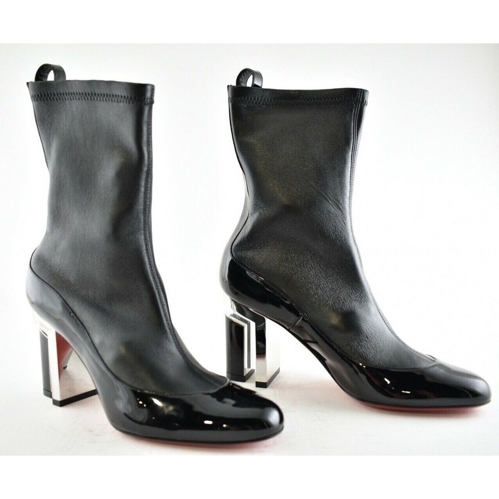 Christian Louboutin Bootnik 85 Black Patent Leather Stretch Ankle Heel Boot 36.5 Size US 6.5 / IT 36.5 - 4 Thumbnail