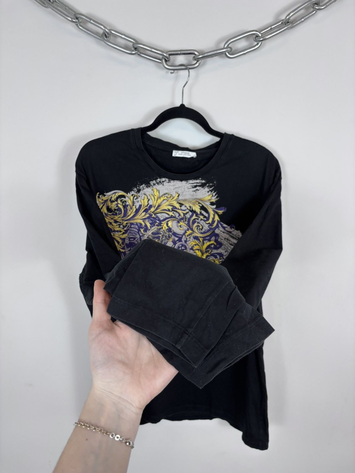 Versace Versace Collection Men’s Baroque Print Black Long Sleeve Tee Size US L / EU 52-54 / 3 - 7 Thumbnail