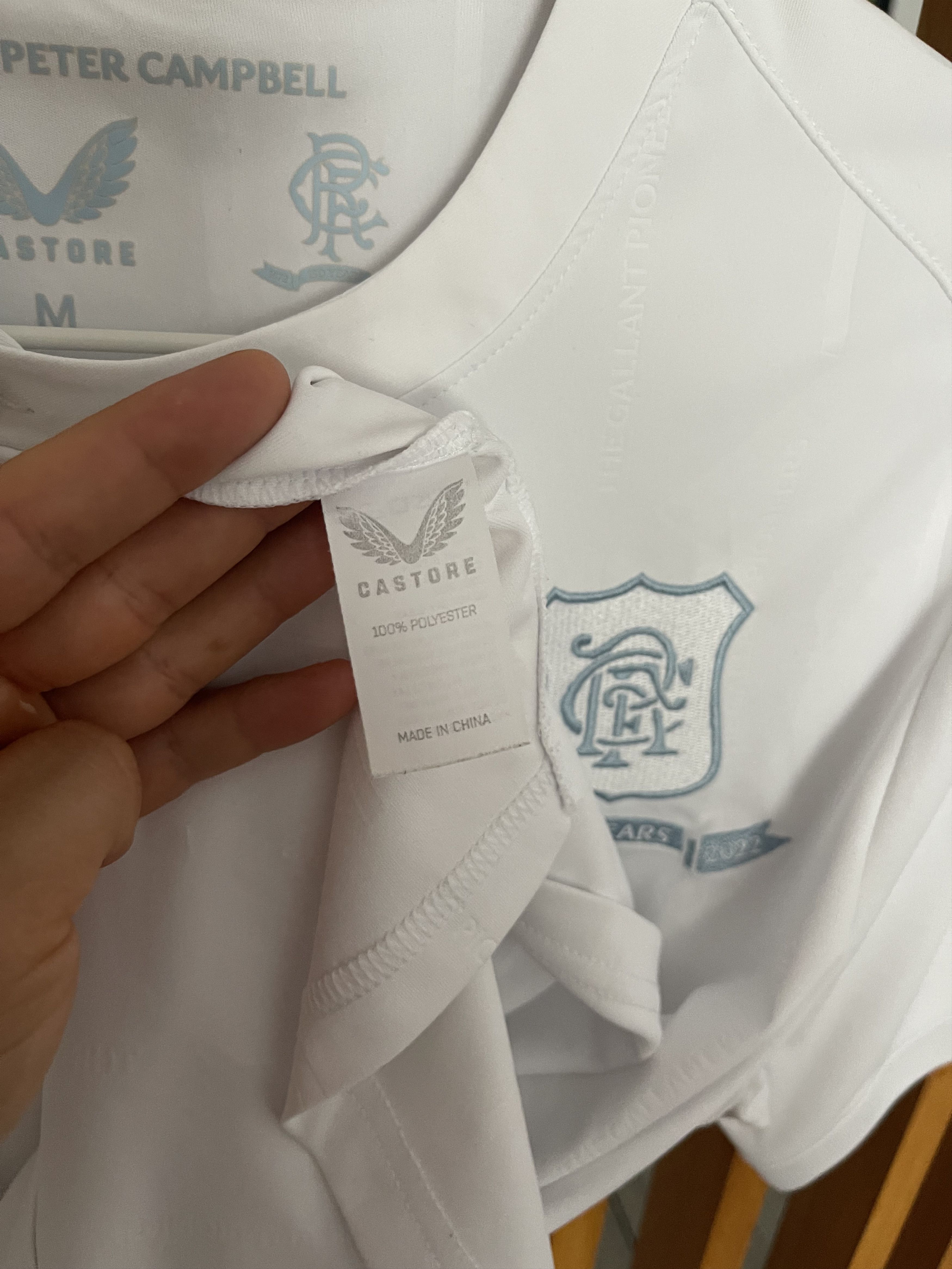 Castore Castore Rangers 150 Years Peter Campbell Shirt M White Size US M / EU 48-50 / 2 - 6 Thumbnail