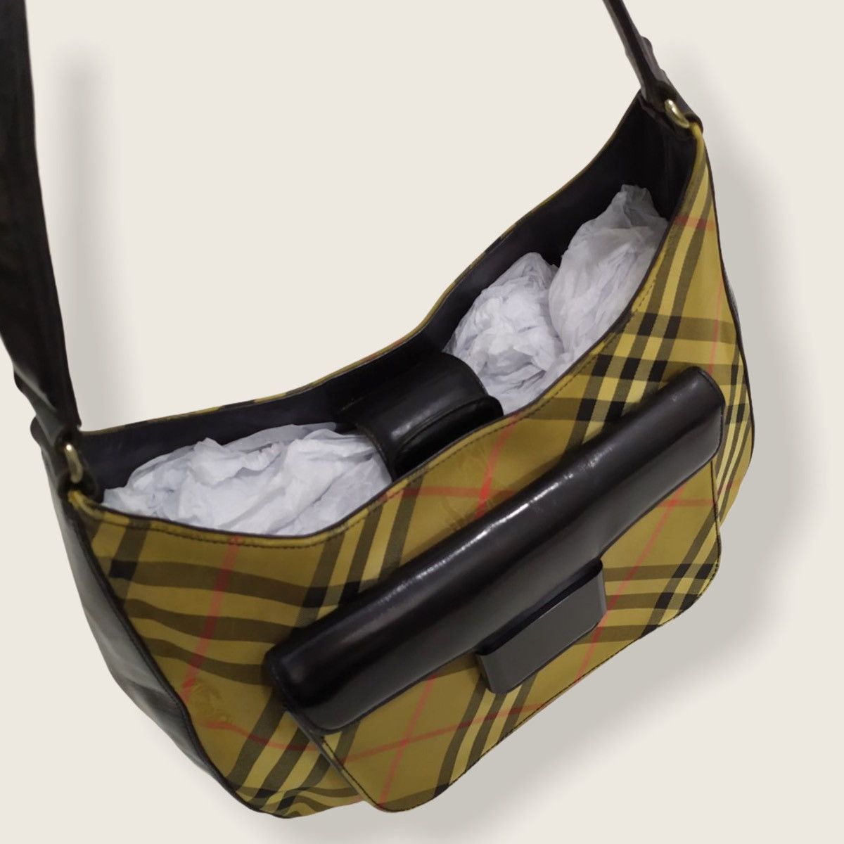Burberry ‼️LASTDROP‼️BURBERRY NOVA CHECK SHADOW LEATHER SHOULDER BAG Size ONE SIZE - 5 Thumbnail