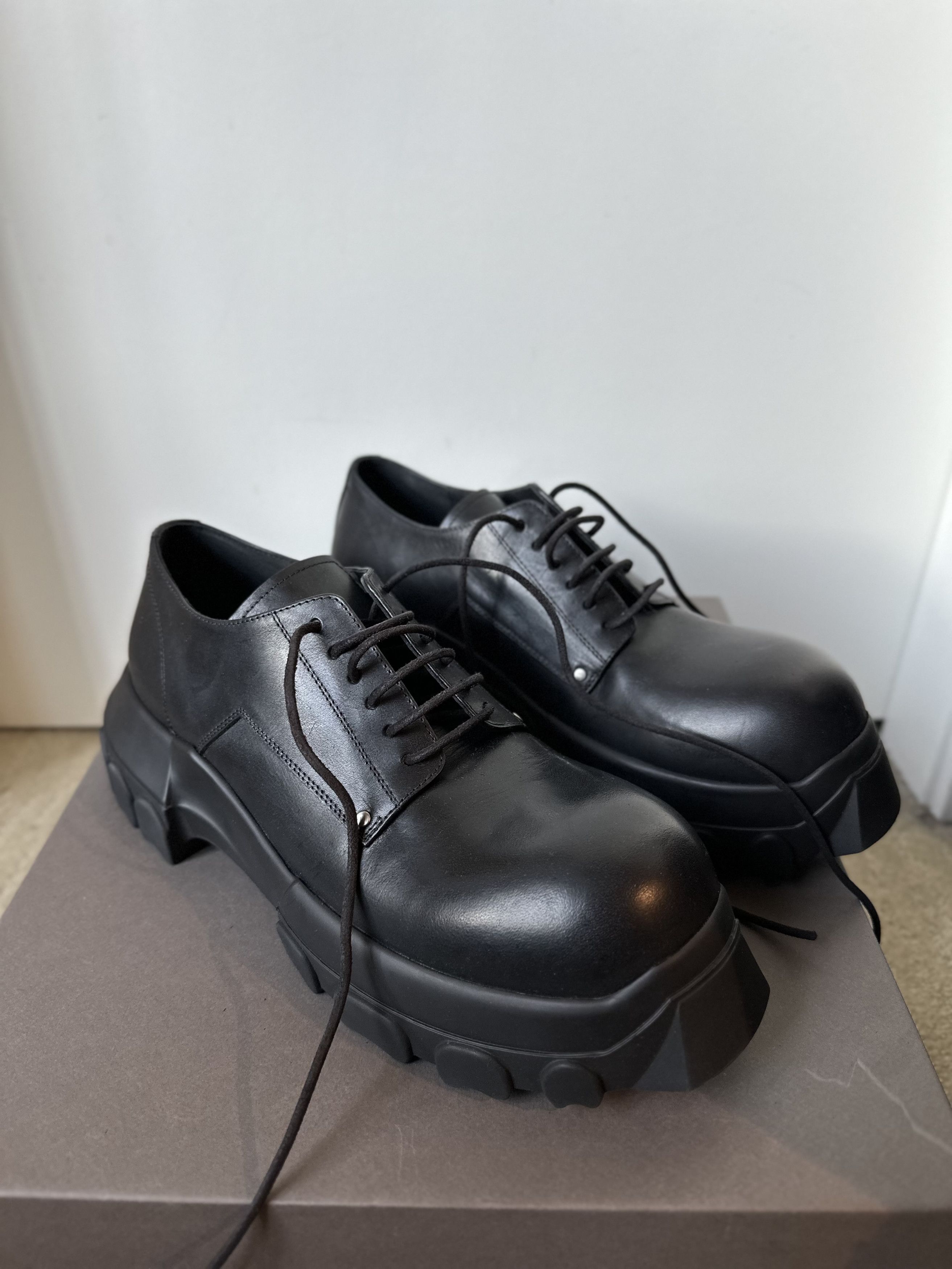 Rick Owens RICK OWENS SS24 LIDO LACEUP BOZO TRACTOR DERBY SHOES ...