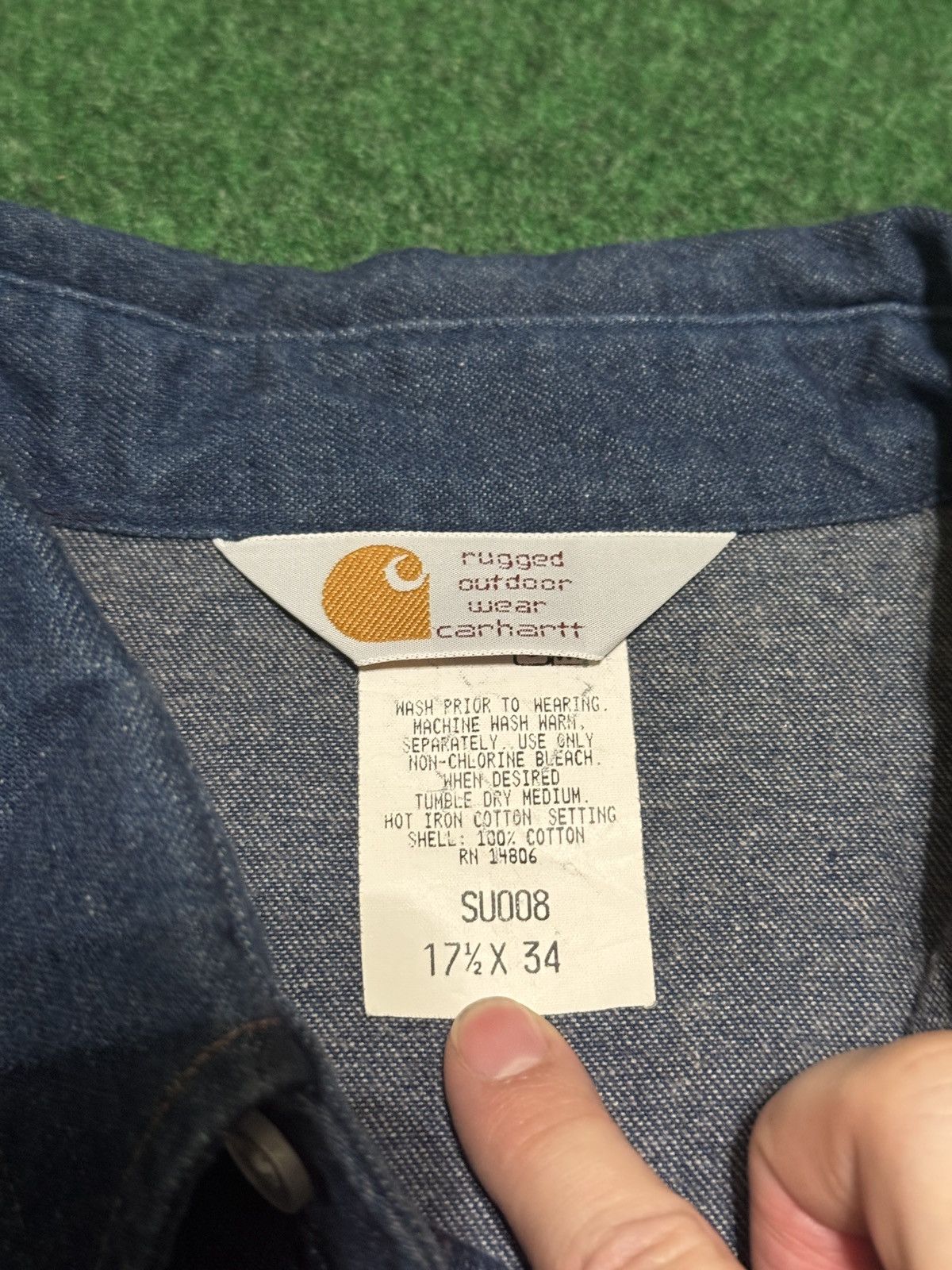 Carhartt Vintage 90s Carhartt Pearl Snap Denim Western XL/XXL Shirt Size US XXL / EU 58 / 5 - 3 Thumbnail