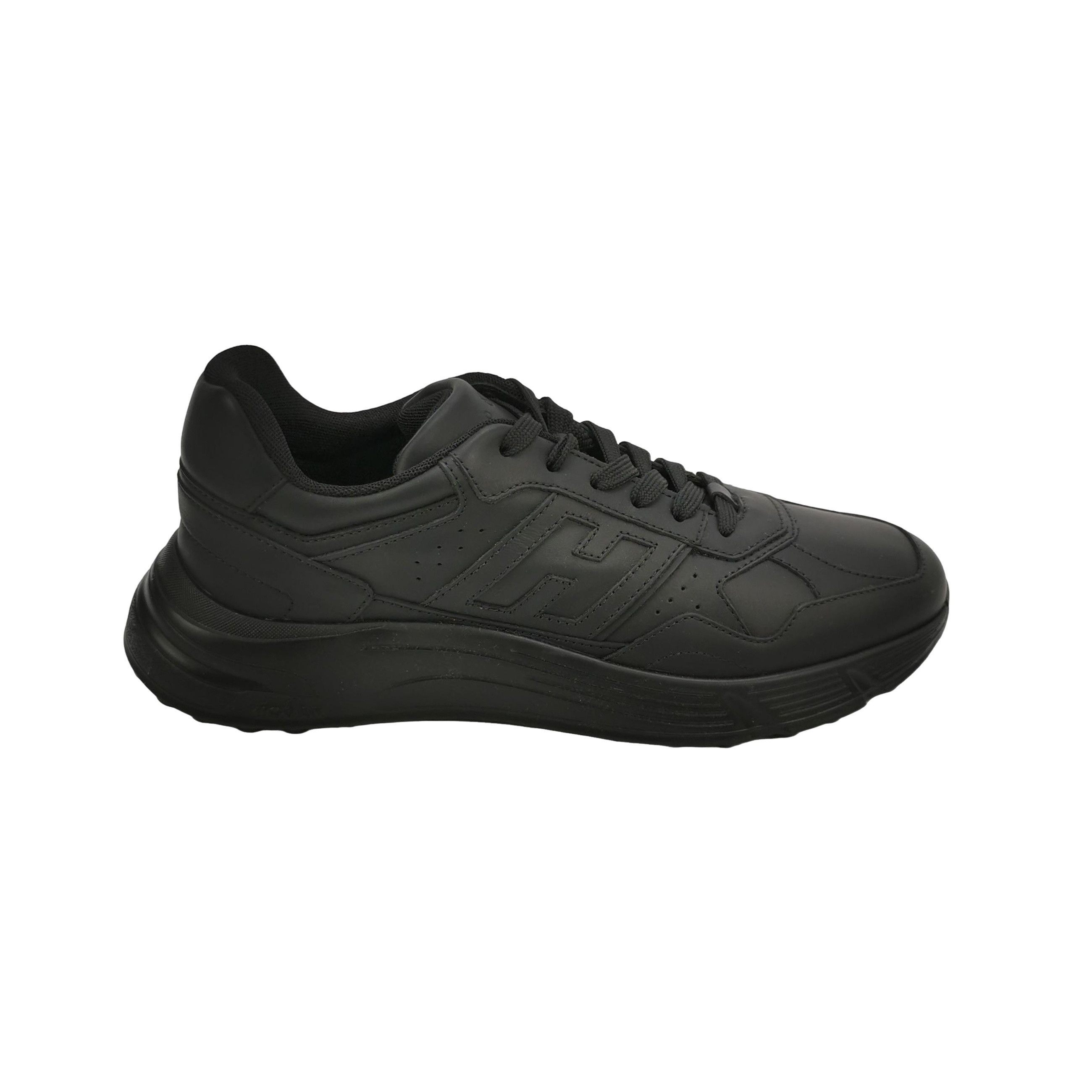 Hogan Hogan Black Leather Low-Top Sneakers EU 42 Size US 9 / EU 42 - 1 Thumbnail