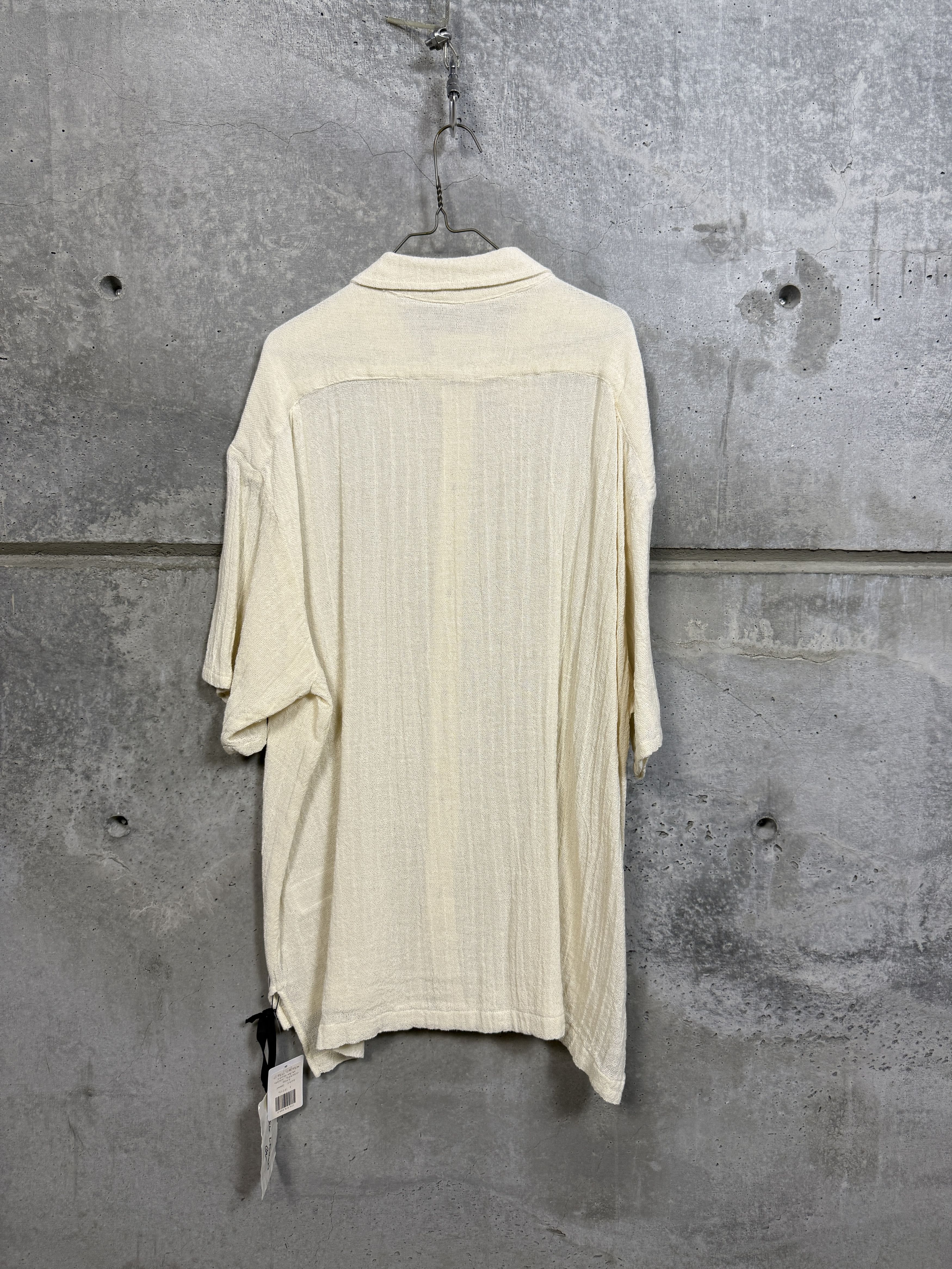 Greg Lauren $750 Greg Lauren Ivory Mesh Short Sleeved Boxy Shirt Size US XXL / EU 58 / 5 - 5 Thumbnail