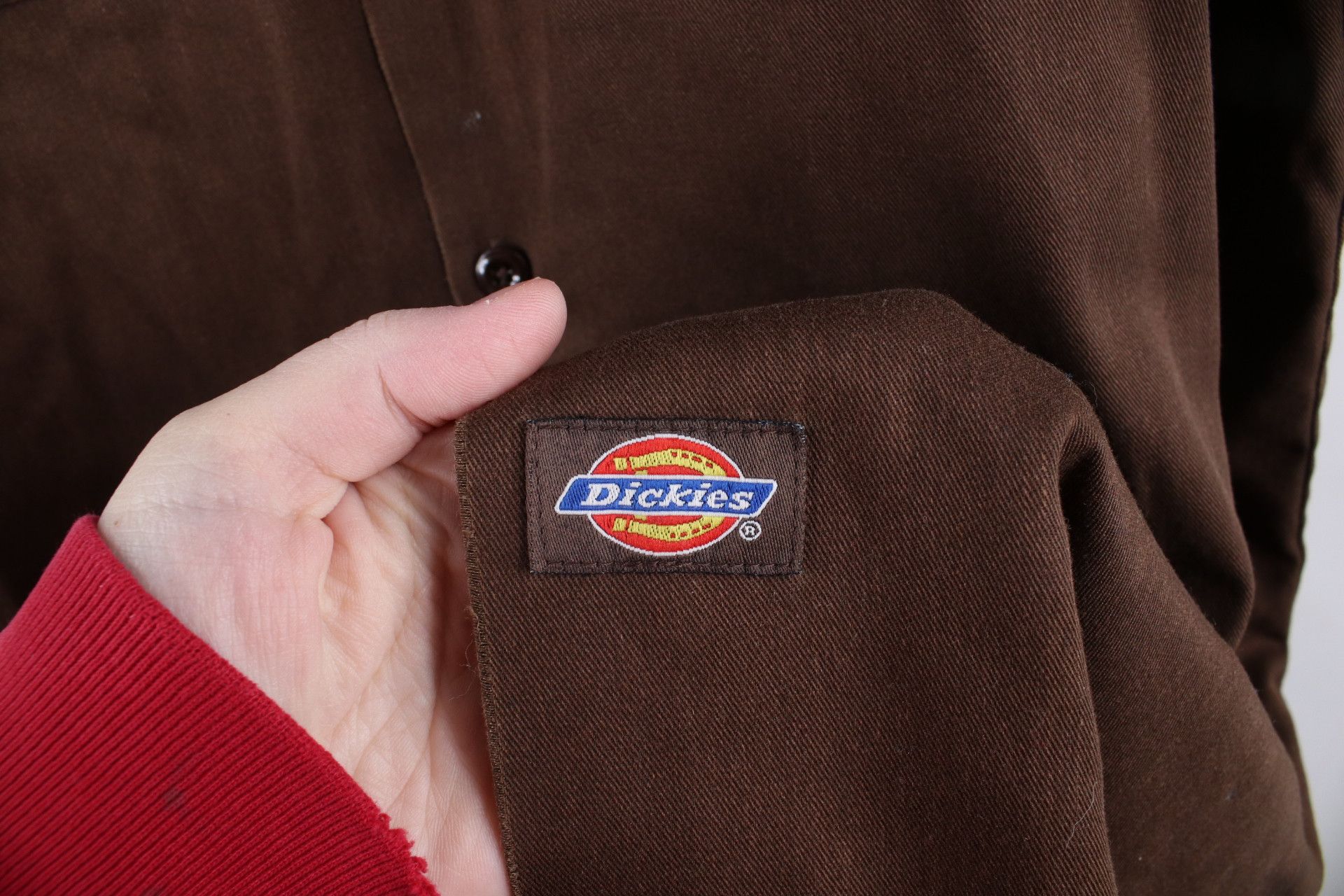 Dickies × Vintage Vintage Dickies Out Short Sleeve Work Mechanic Shirt Brown Size ONE SIZE - 4 Thumbnail