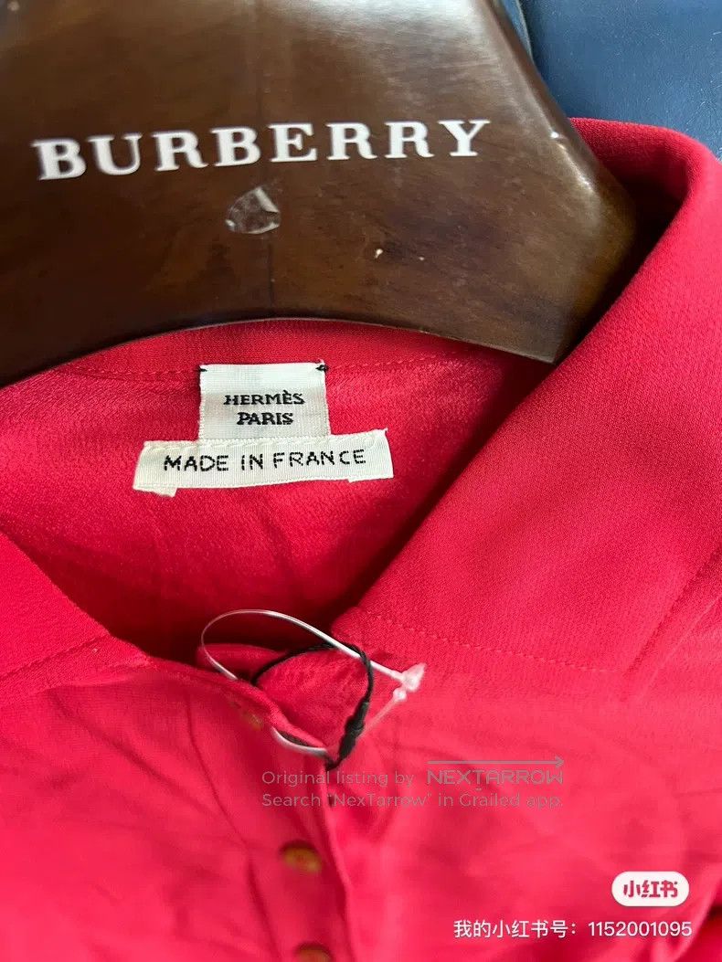 Hermes Hermes Women's red silk dress/long shirt, loose fit Size XS / US 0-2 / IT 36-38 - 7 Thumbnail