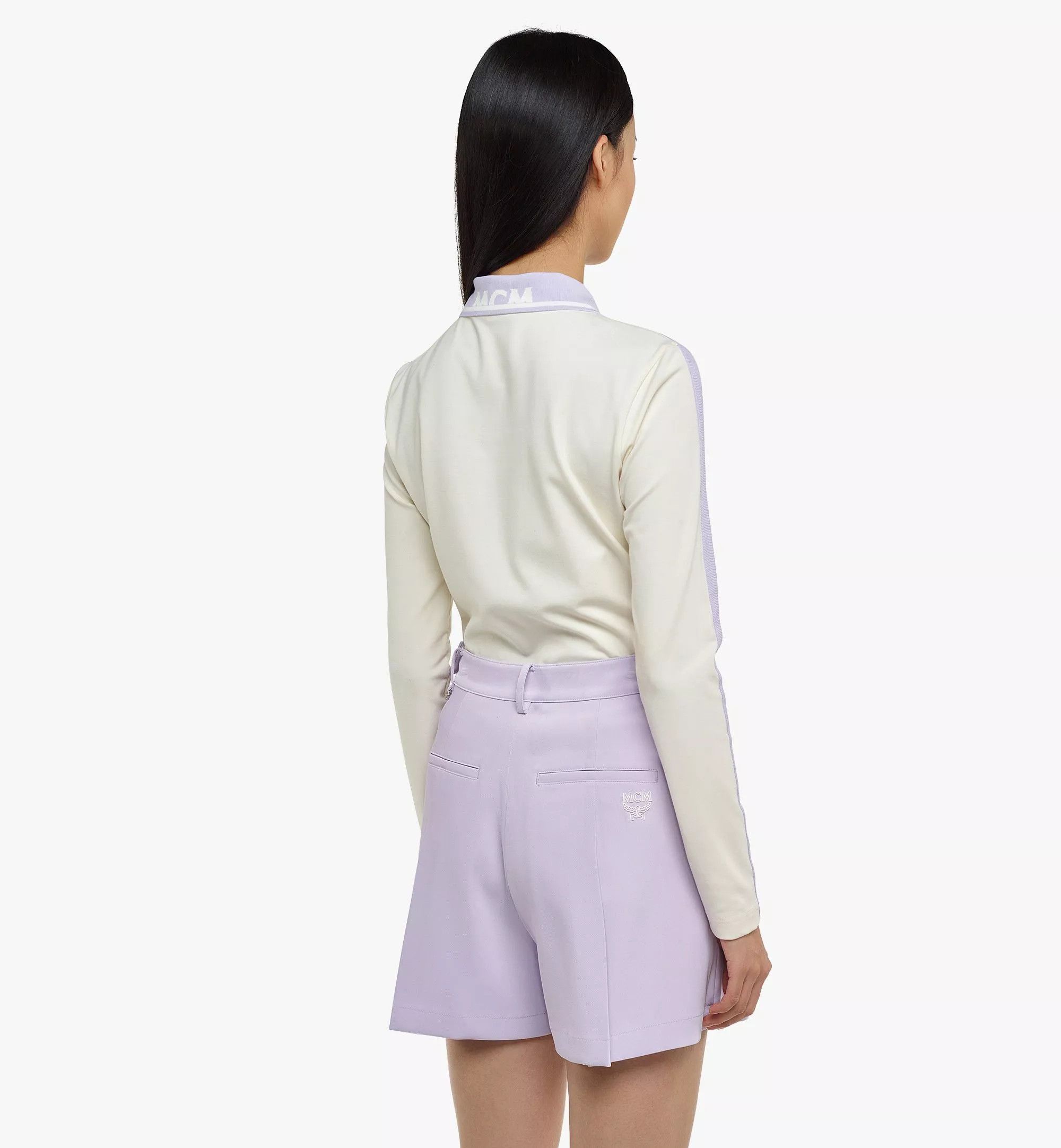 MCM o1mt1gz0325 Long Sleeve Polo Shirt in Ivory/Purple Size L / US 10 / IT 46 - 5 Thumbnail