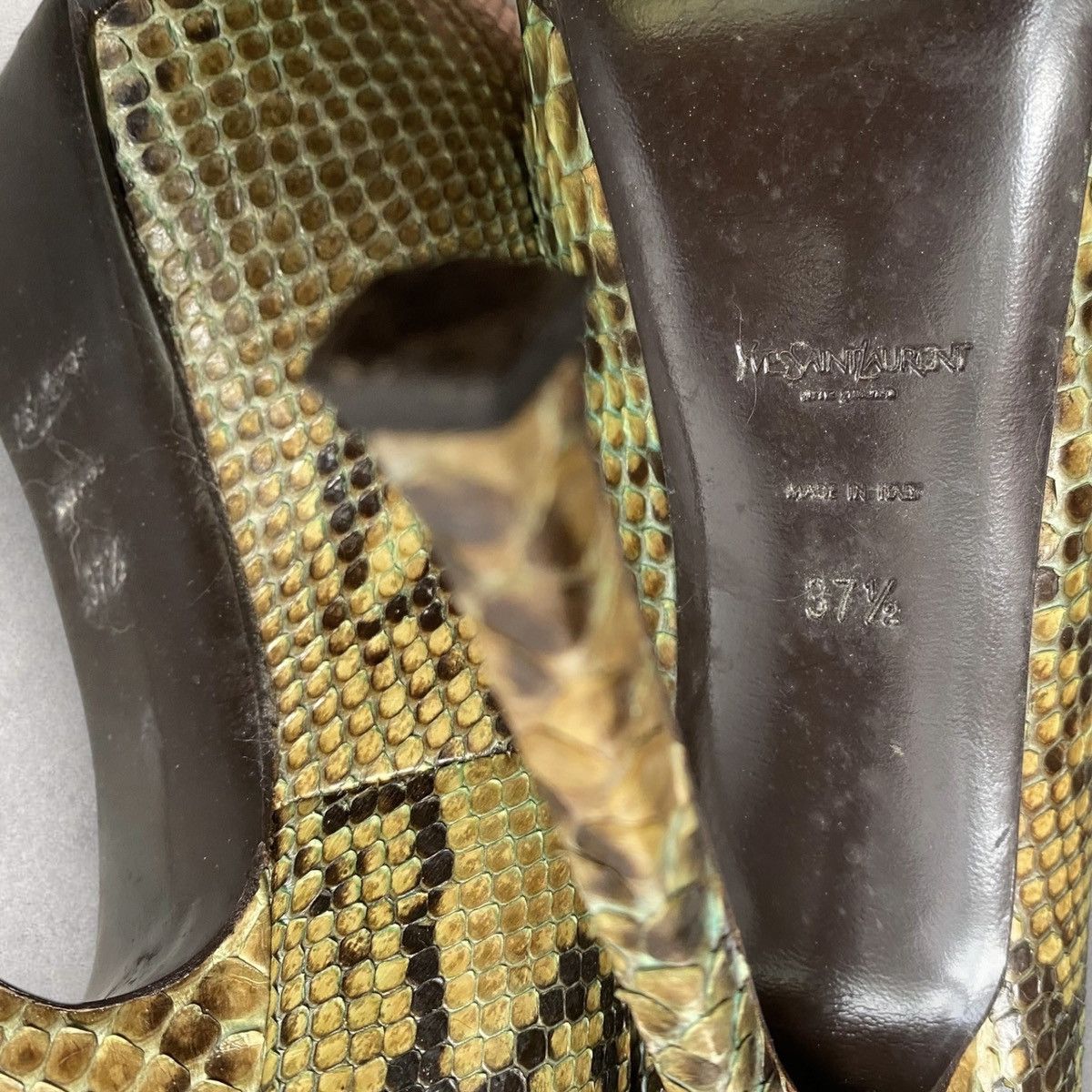Saint Laurent Paris × Yves Saint Laurent YSL Python Tribtoo Platform Pump Size US 7.5 / IT 37.5 - 5 Thumbnail