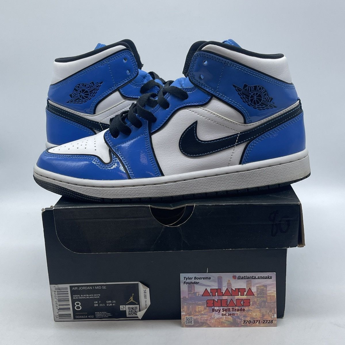 Jordan Brand Air Jordan 1 mid signal blue Size US 8 / EU 41 - 1 Thumbnail