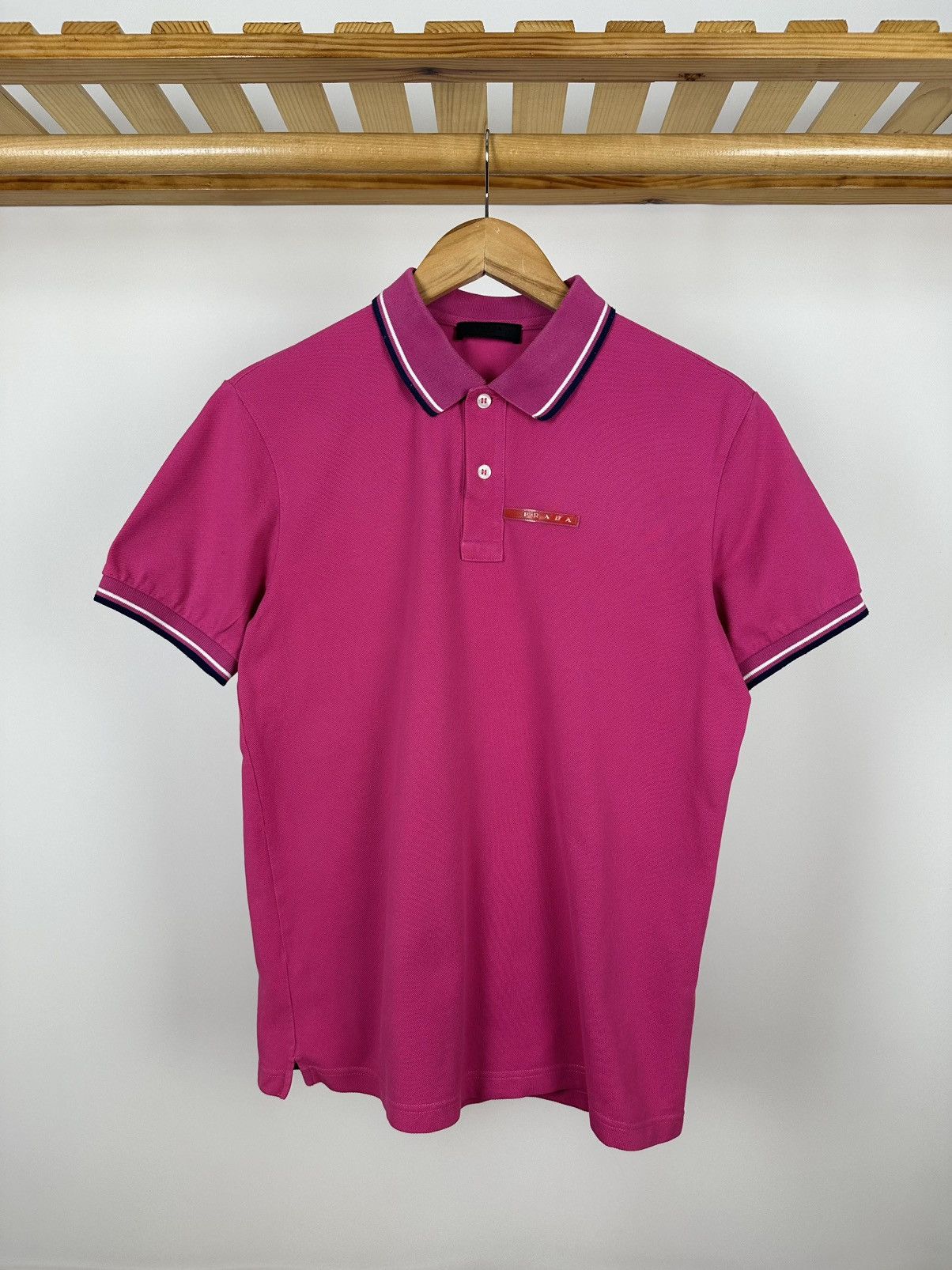Prada PRADA Pink Polos Shirt Red Tab Size L Size US L / EU 52-54 / 3 - 1 Thumbnail