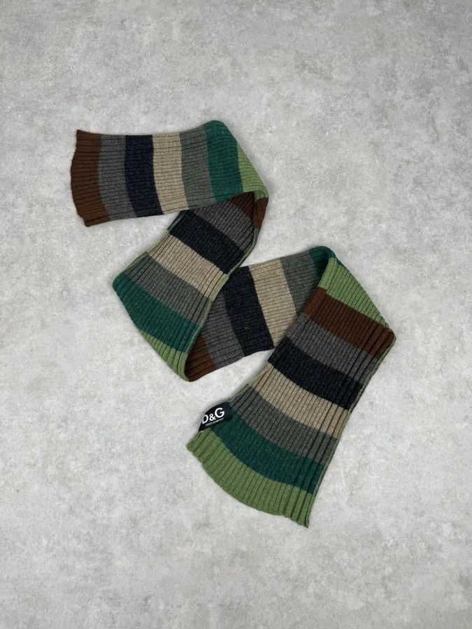 Dolce & Gabbana 2000s Dolce & Gabbana Green Wool Forest Autumn Scarf Size ONE SIZE - 3 Thumbnail