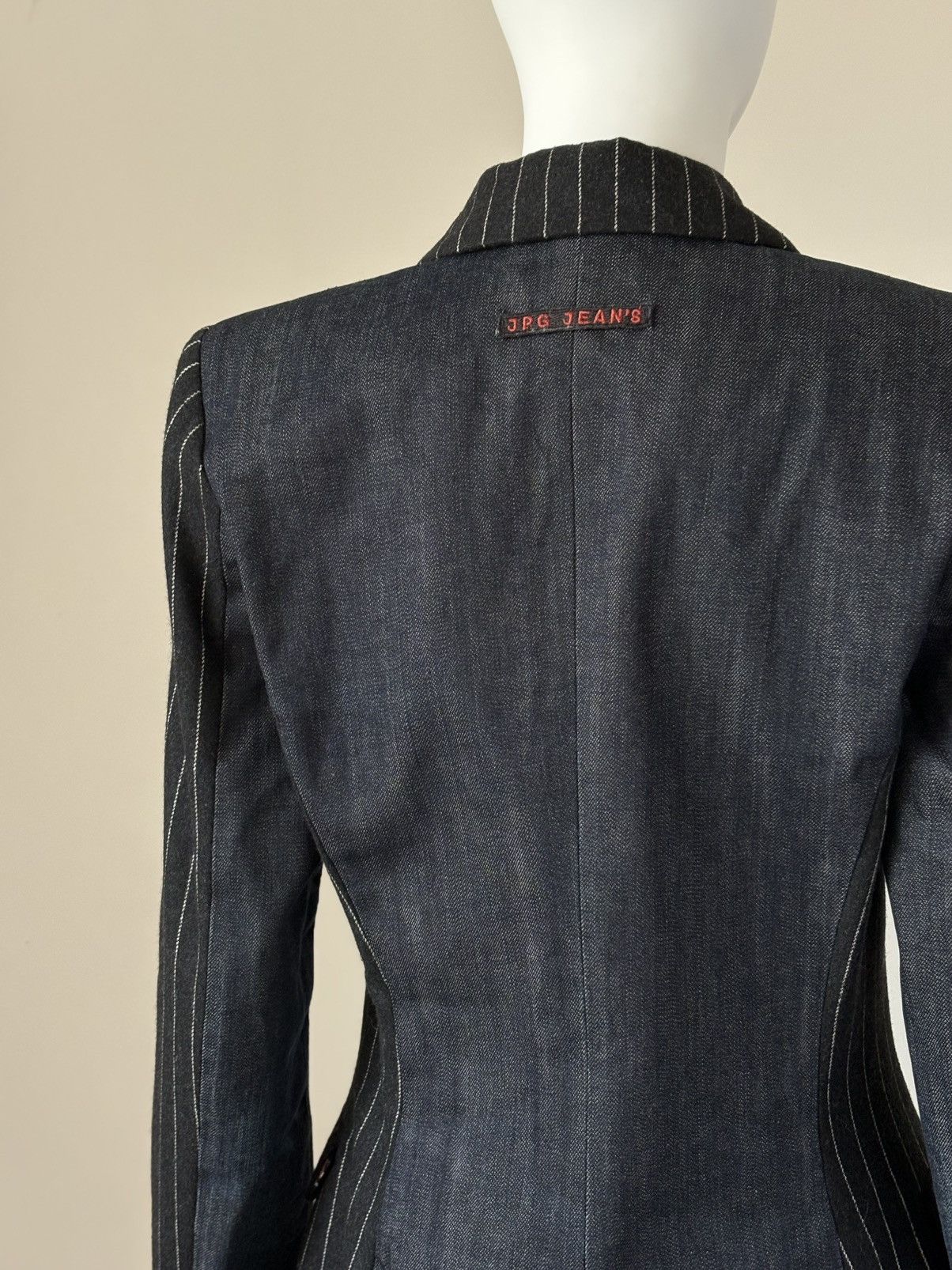 Jean Paul Gaultier Jean Paul Gaultier Jeans Striped Denim Fitted Blazer IT 42 M Size M / US 6-8 / IT 42-44 - 8 Thumbnail