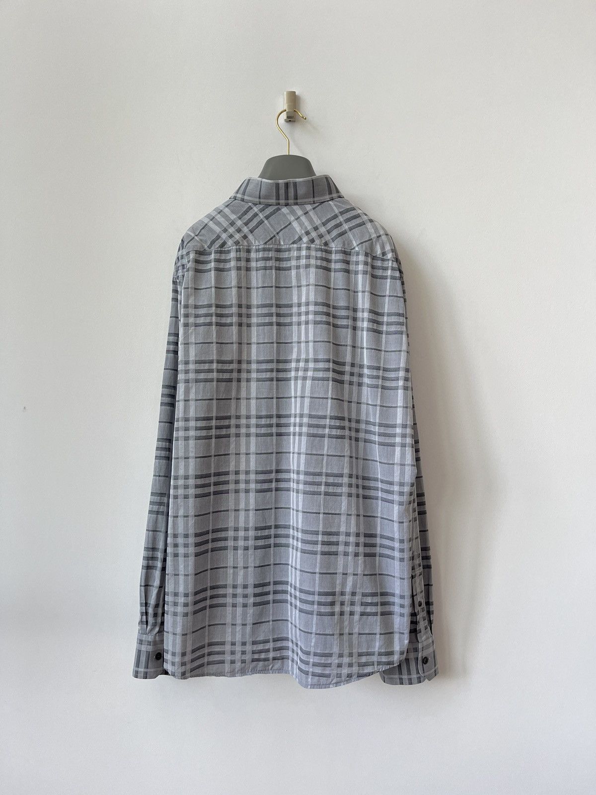 Burberry BURBERRY Grey Nova Check Shirt Luxury Streetwear Old Money Size US XXL / EU 58 / 5 - 5 Thumbnail