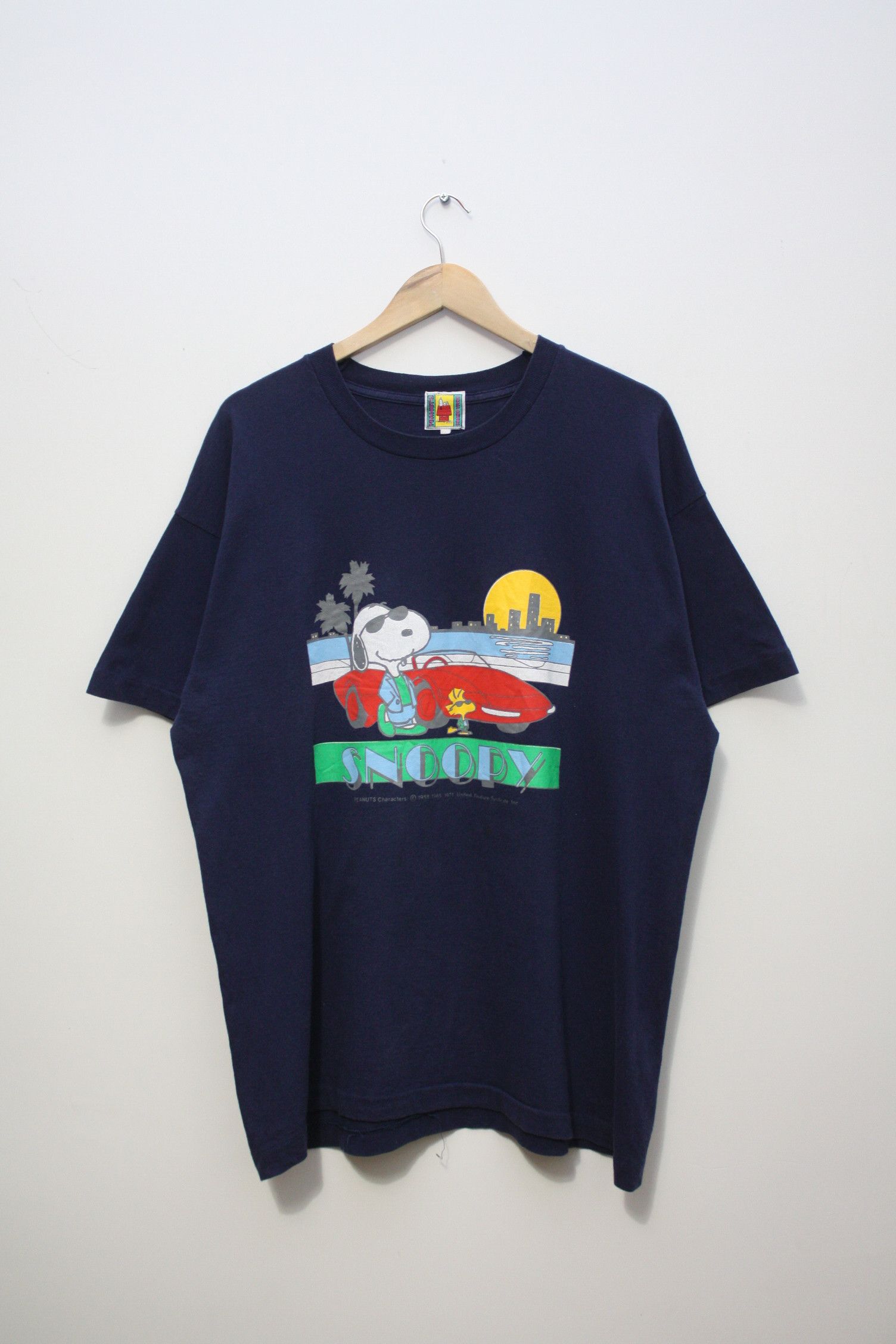 image of Snoop Dogg x Vintage Snoopy Peanuts Characters: Vintage Navy T-Shirt, Men's (Size XL)