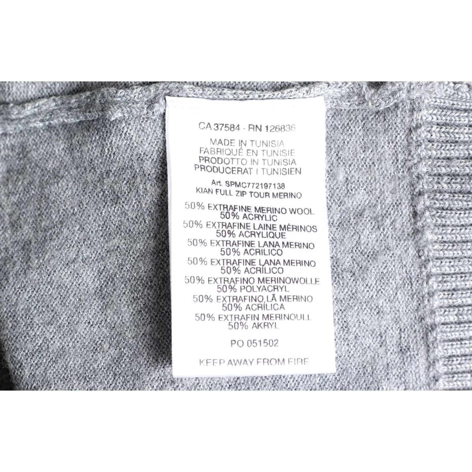 J.Lindeberg J.LINDEBERG Kian Full Zip Tour Merino Jumper Sweater Men L Grey VR3568 Size US L / EU 52-54 / 3 - 6 Thumbnail