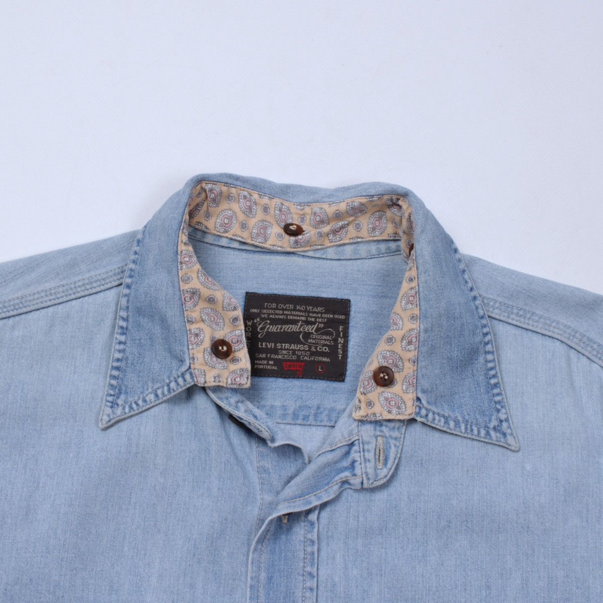 Levi's × Vintage LEVIS Vintage 3 in 1 Collar Guaranteed Jeans Denim Shirt Size US L / EU 52-54 / 3 - 9 Thumbnail