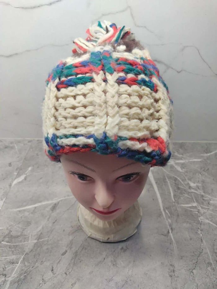Japanese Brand Vintage Knit Wool Multicolour Beanie Hat Size ONE SIZE - 5 Thumbnail