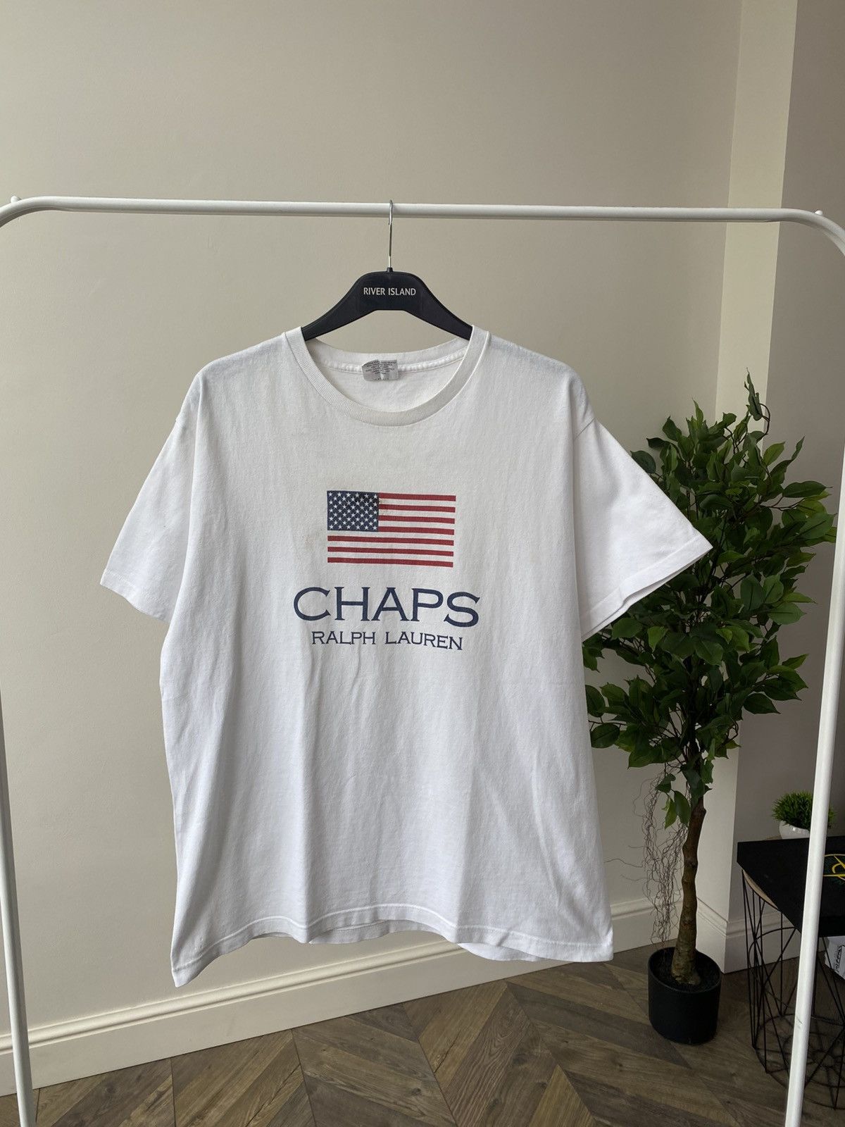 Chaps Ralph Lauren × Polo Ralph Lauren × Vintage Vintage 90s CHAPS RALPH LAUREN american flag printed tee Size US L / EU 52-54 / 3 - 3 Thumbnail
