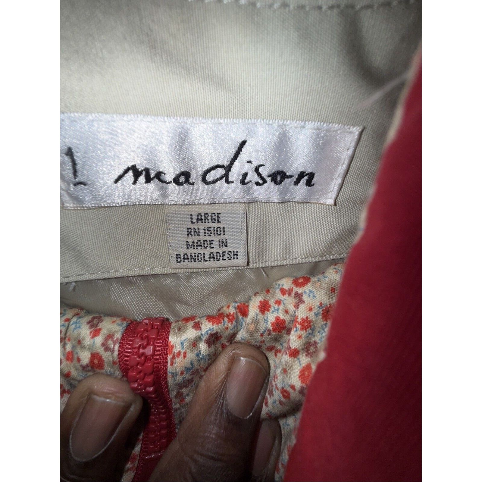 1 Madison 1 Madison Parka Jacket Coat Womens Large Beige Windbreaker Size L / US 10 / IT 46 - 9 Thumbnail