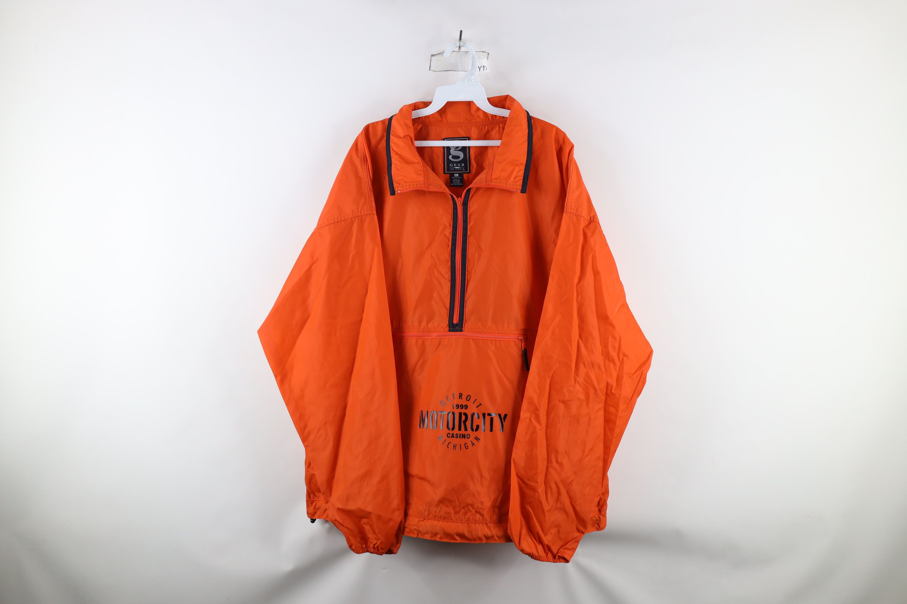 Vintage Vintage 90s Streetwear Motor City Casino Windbreaker Jacket Size US XL / EU 56 / 4 - 1 Thumbnail
