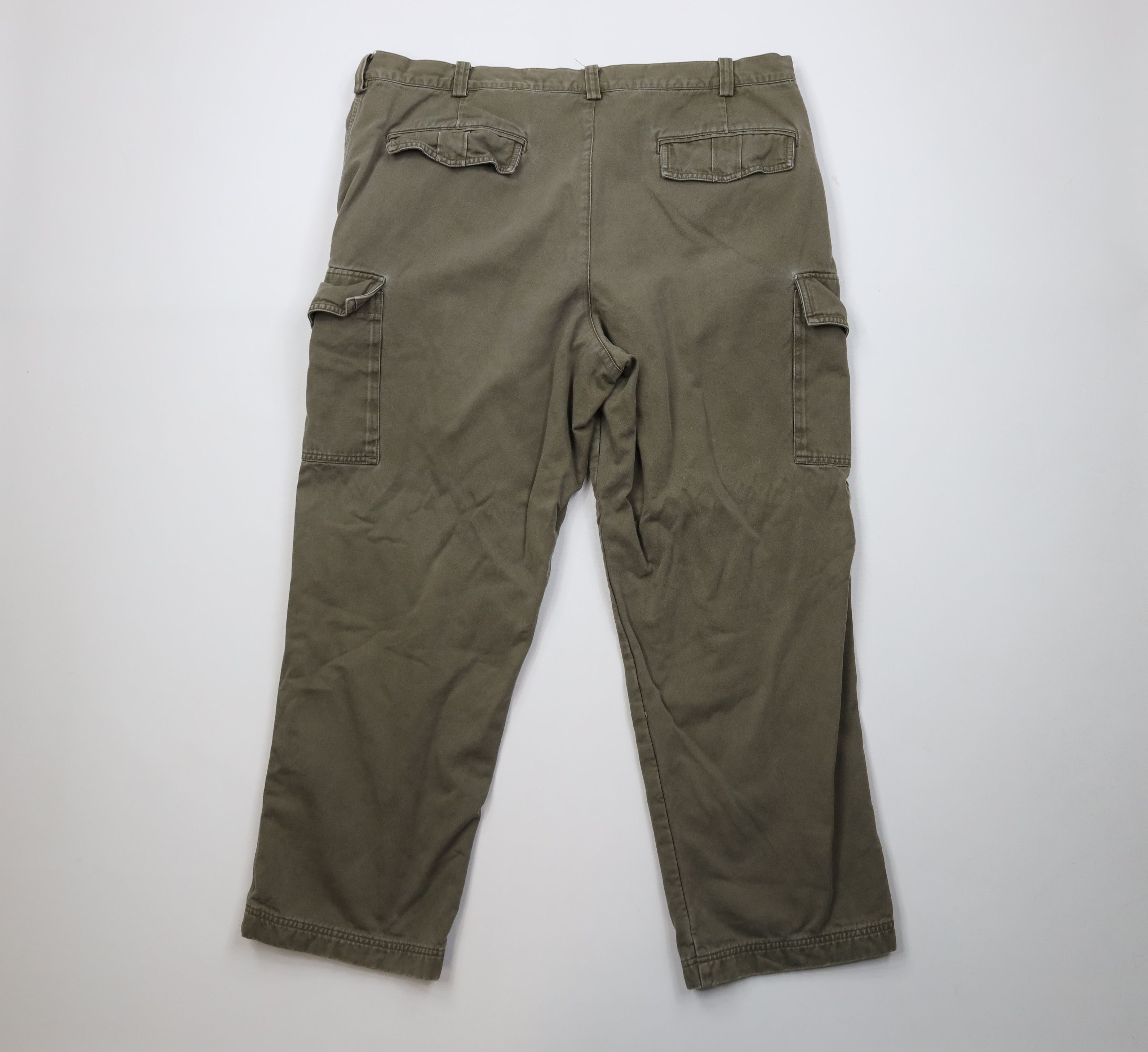 Eddie Bauer Vintage Eddie Bauer Flannel Lined Wide Leg Cargo Pants Green Size US 42 / EU 58 - 9 Thumbnail