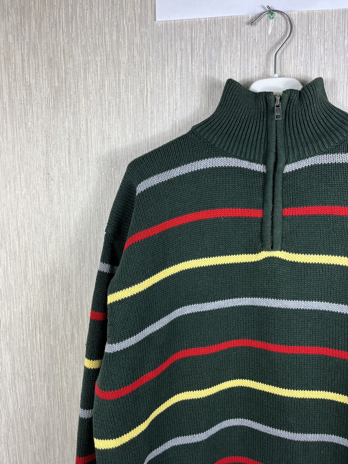 Paul & Shark × Vintage Paul & Shark vintage striped knit sweater half zip logo Size US L / EU 52-54 / 3 - 4 Thumbnail