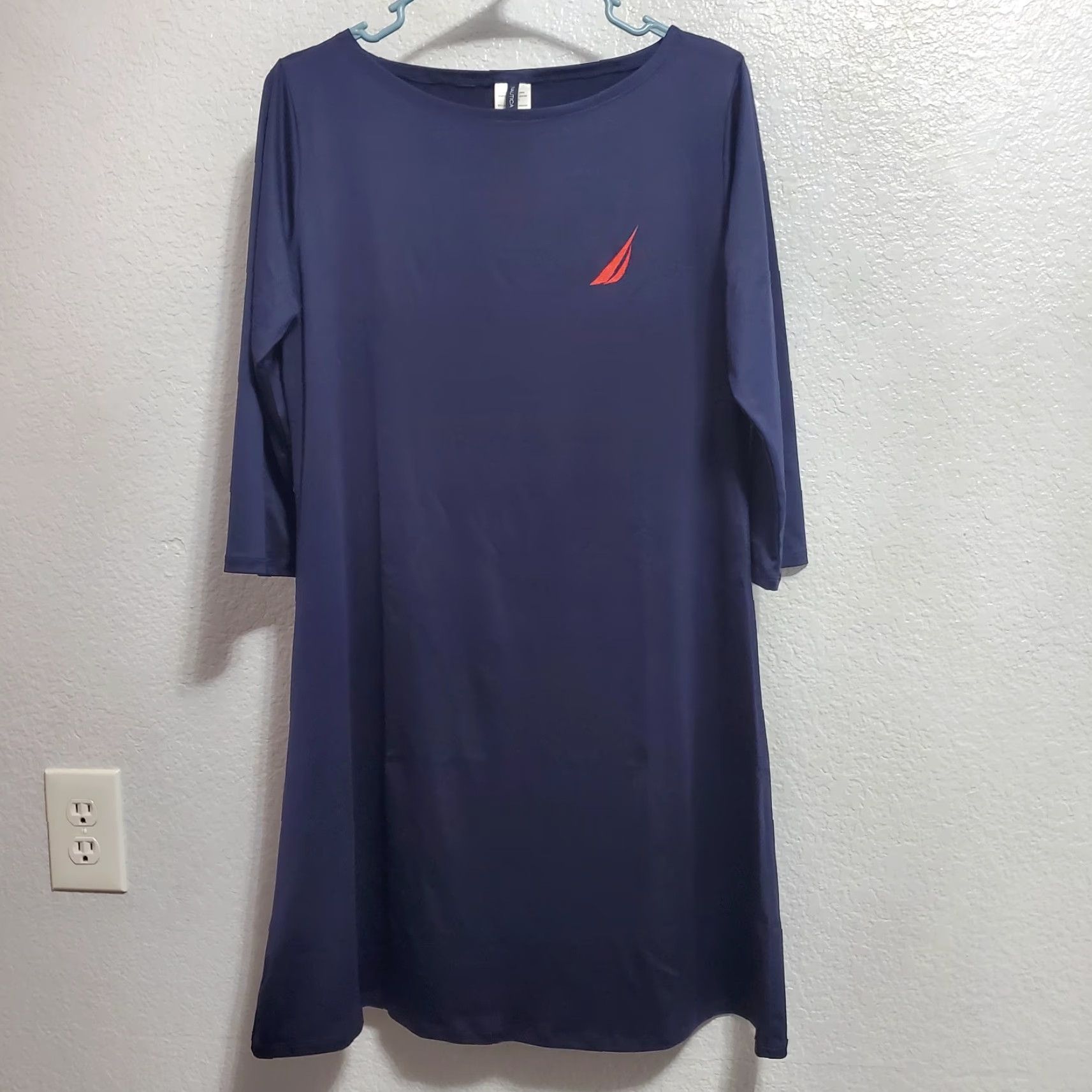 Nautica Nautica Womens Active Dress M Blue Swim Cover Up Stretch 3/4 Sleeve Athleisure Size M / US 6-8 / IT 42-44 - 2 Thumbnail