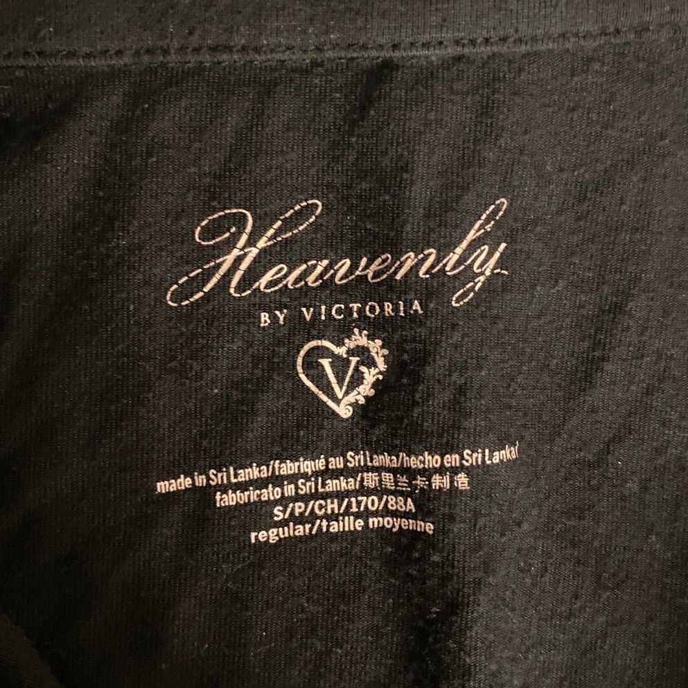 Victoria's Secret Victoria’s Secret Heavenly Black Pajama Set Leopard Trim S Size ONE SIZE - 3 Thumbnail