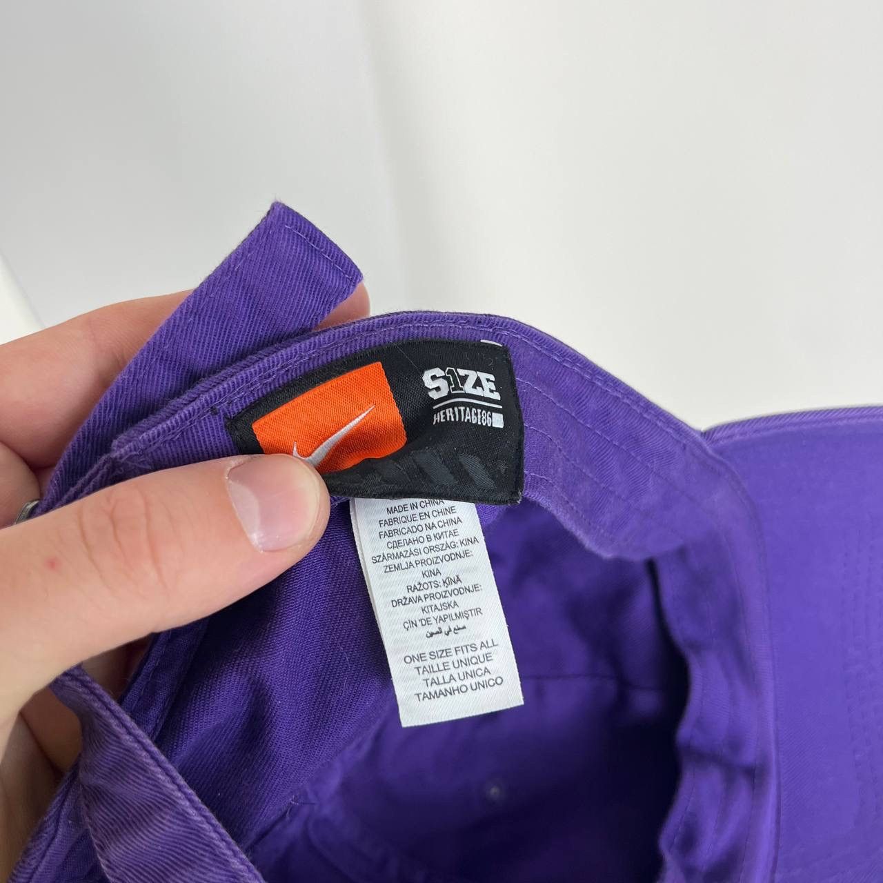 Nike Vintage Y2K Nike Swoosh Purple Baseball Cap Size ONE SIZE - 4 Thumbnail