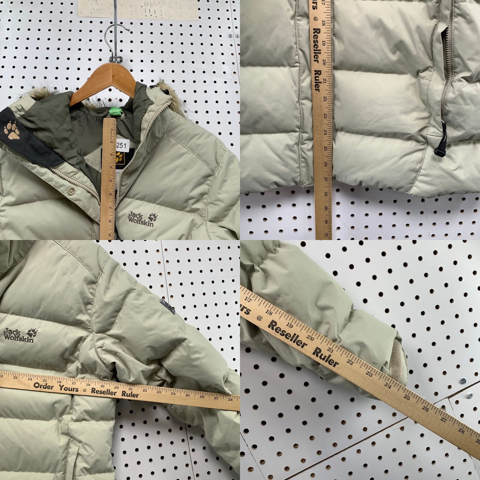 Jack Wolfskin Jack Wolfskin Down Puffer Jacket Womens Large Beige Hooded Fur Trim - Parka, Casual, Winter, Spring, Regular Fit, Zip Hooded, Quilted, XS-XL? Size L / US 10 / IT 46 - 9 Thumbnail