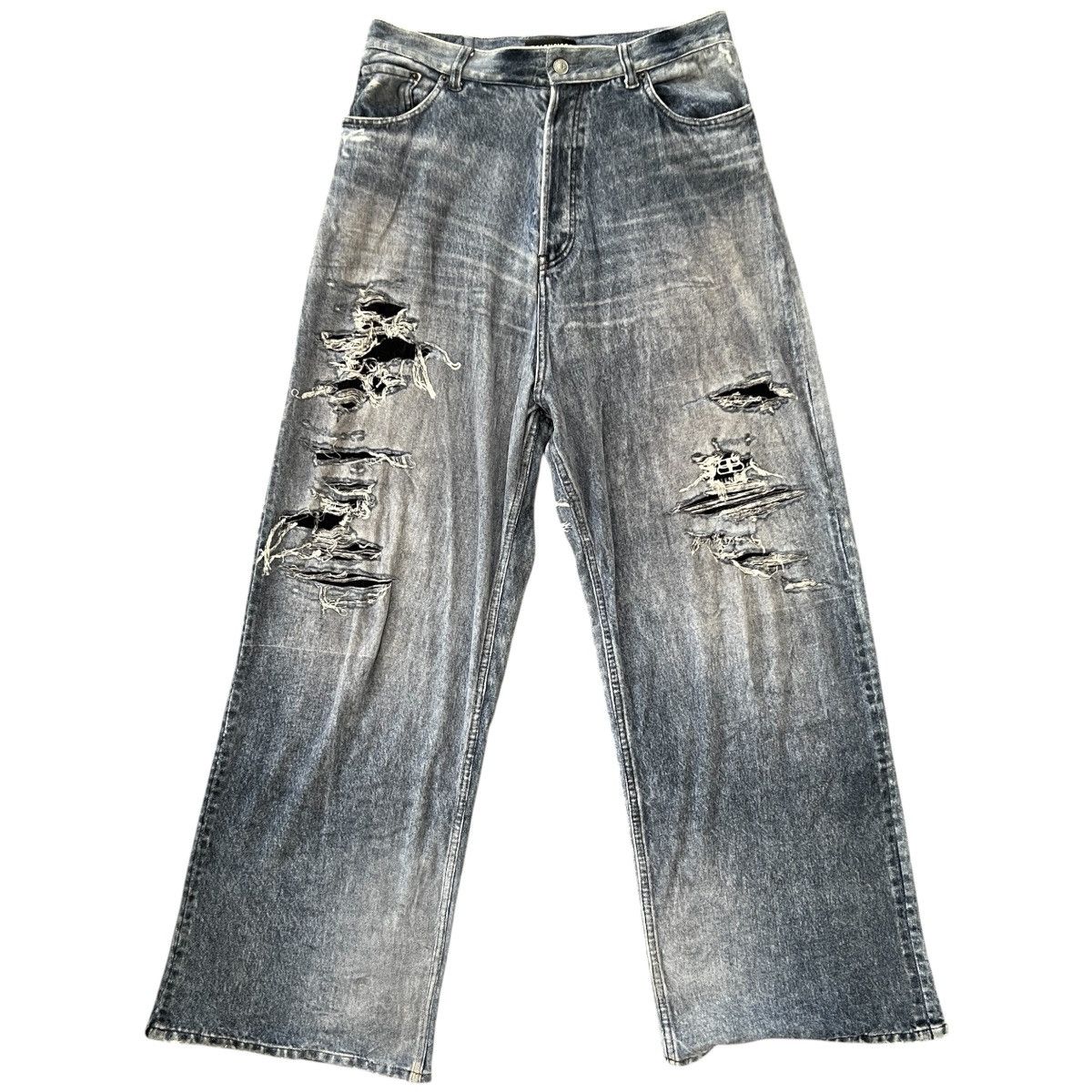 Balenciaga BALENCIAGA 21 Winter Trompe-l'oeil Velours Denim Pants Size US 29 - 1 Thumbnail