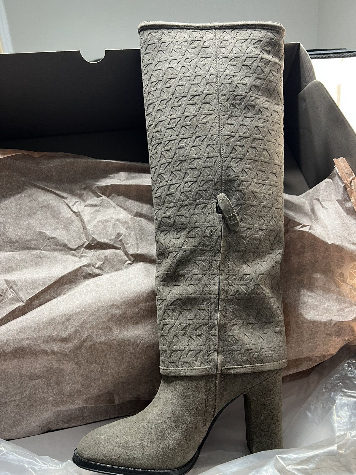 Franco Sarto Franco Sarto Informa West Tall Heeled Boot -Grey Suede Size US 5.5 / IT 35.5 - 1 Thumbnail