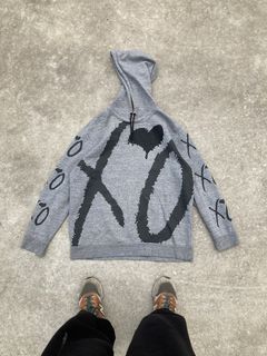 The Weeknd XO x H&M multi logo gray hoodie