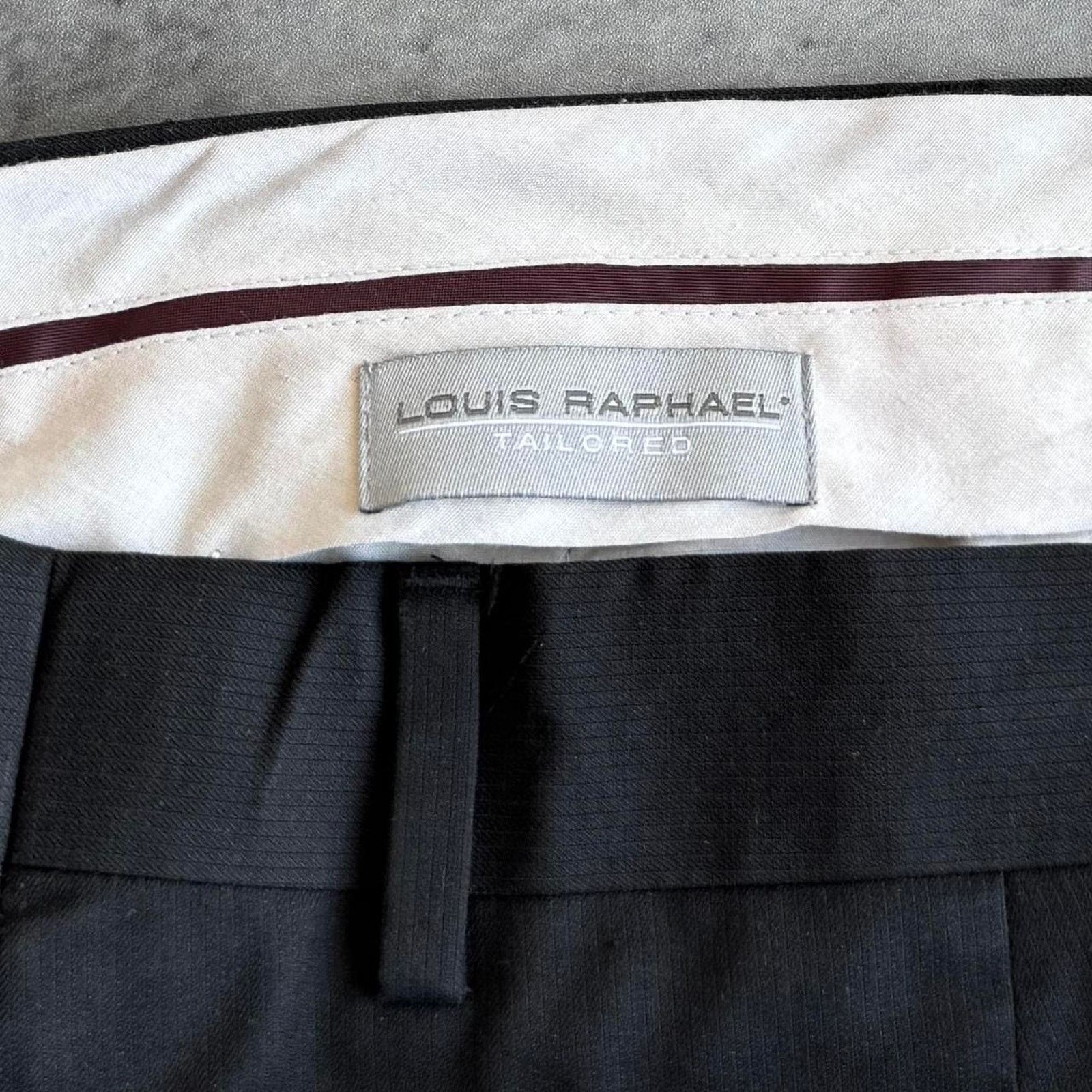 Designer Louis Raphael Designer Black Opium Essential Dress Pants Size US 33 - 3 Thumbnail
