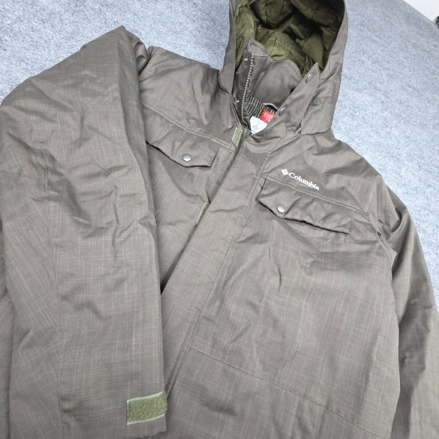Rains Columbia Thermal Coil Jacket Mens Medium Beige Rain Coat Zip Lined Warm Hiking Winter Autumn Casual Travel Regular Fit Men Size US M / EU 48-50 / 2 - 2 Thumbnail
