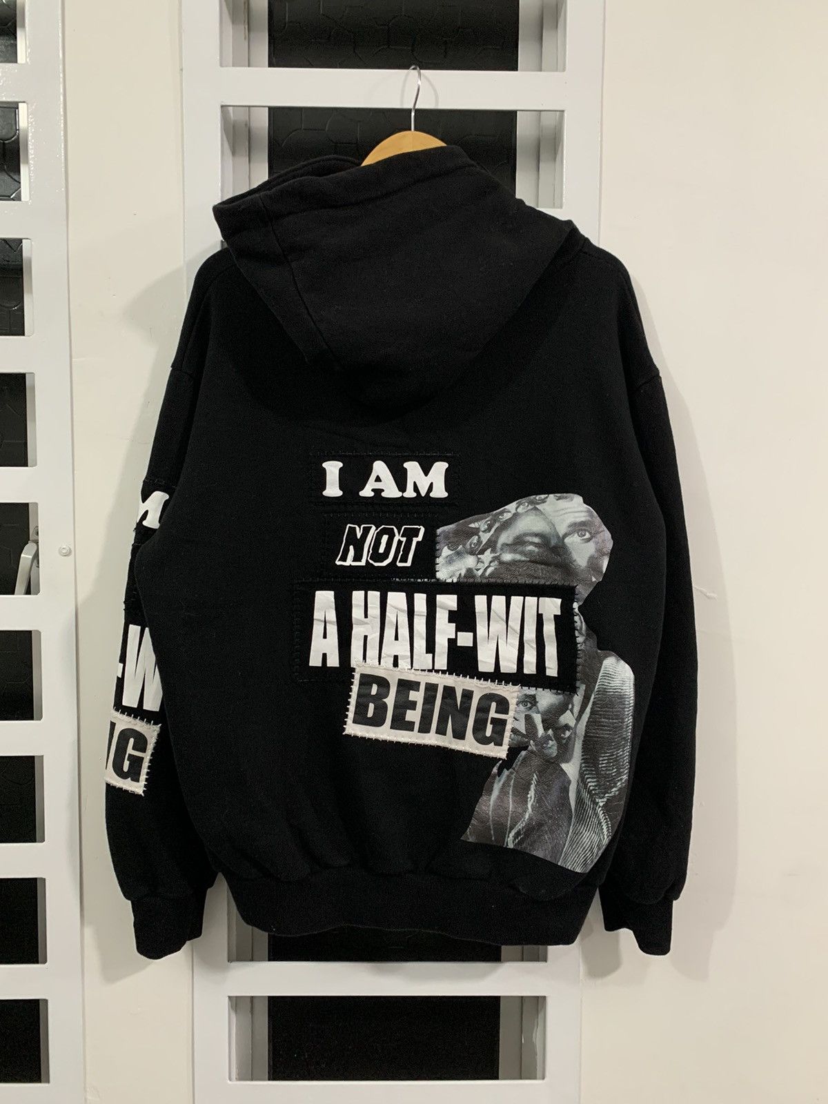 Japanese Brand I Am Not A Half-Wit Being Hoodie Black Patches Size US L / EU 52-54 / 3 - 2 Thumbnail
