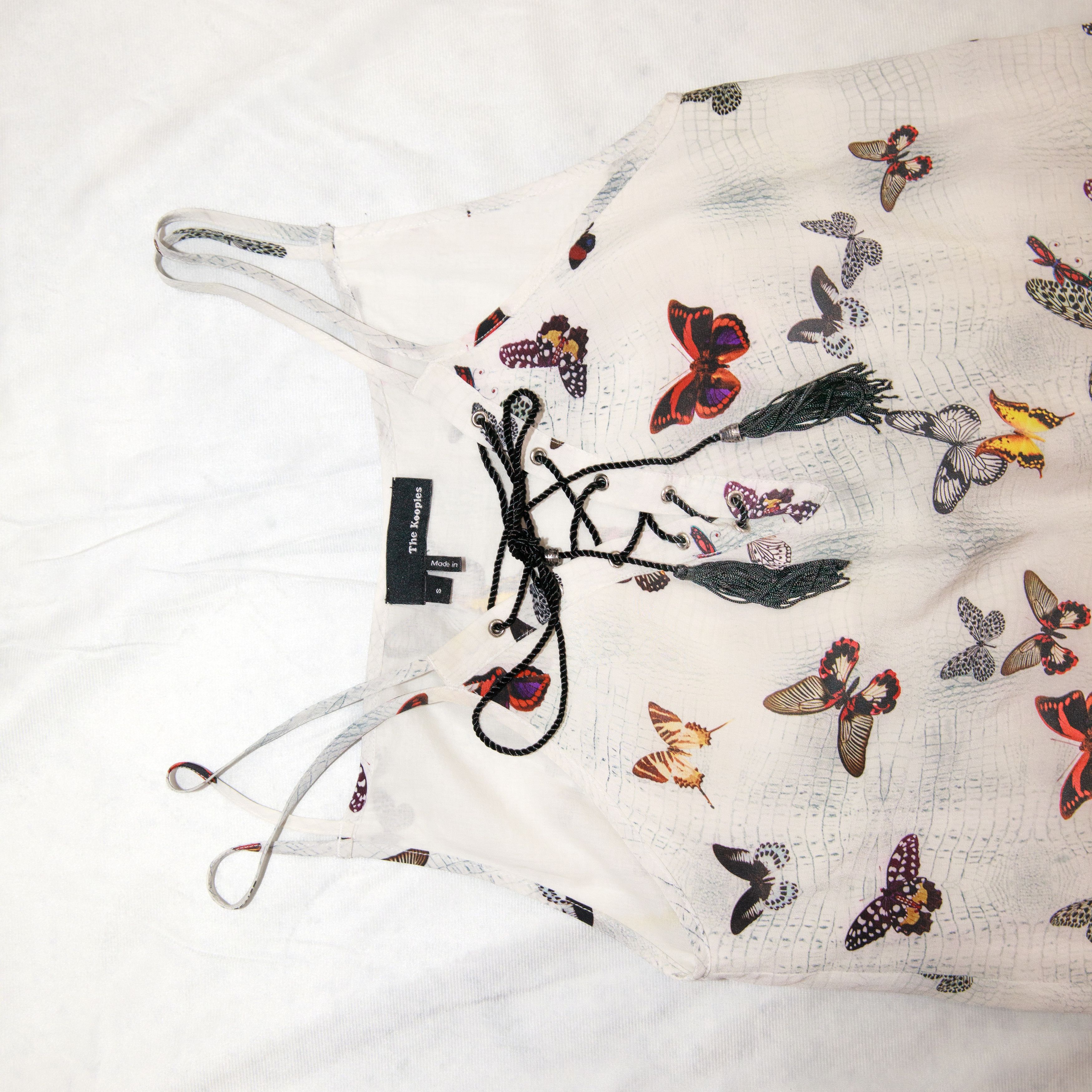 The Kooples The Kooples Butterfly Silk Mini Dress White Size S / US 4 / IT 40 - 4 Thumbnail