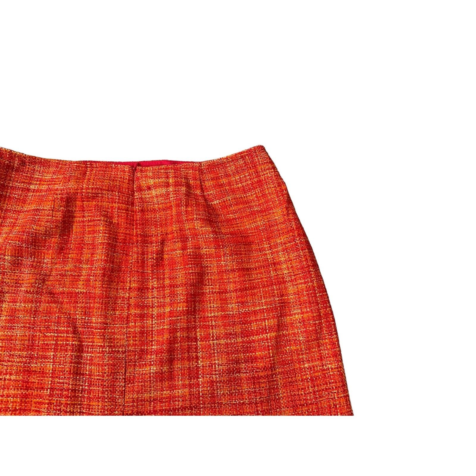 Other Josephine Chaus Medium Orange Tweed-Style Skirt Size 30" / US 8 / IT 44 - 11 Thumbnail