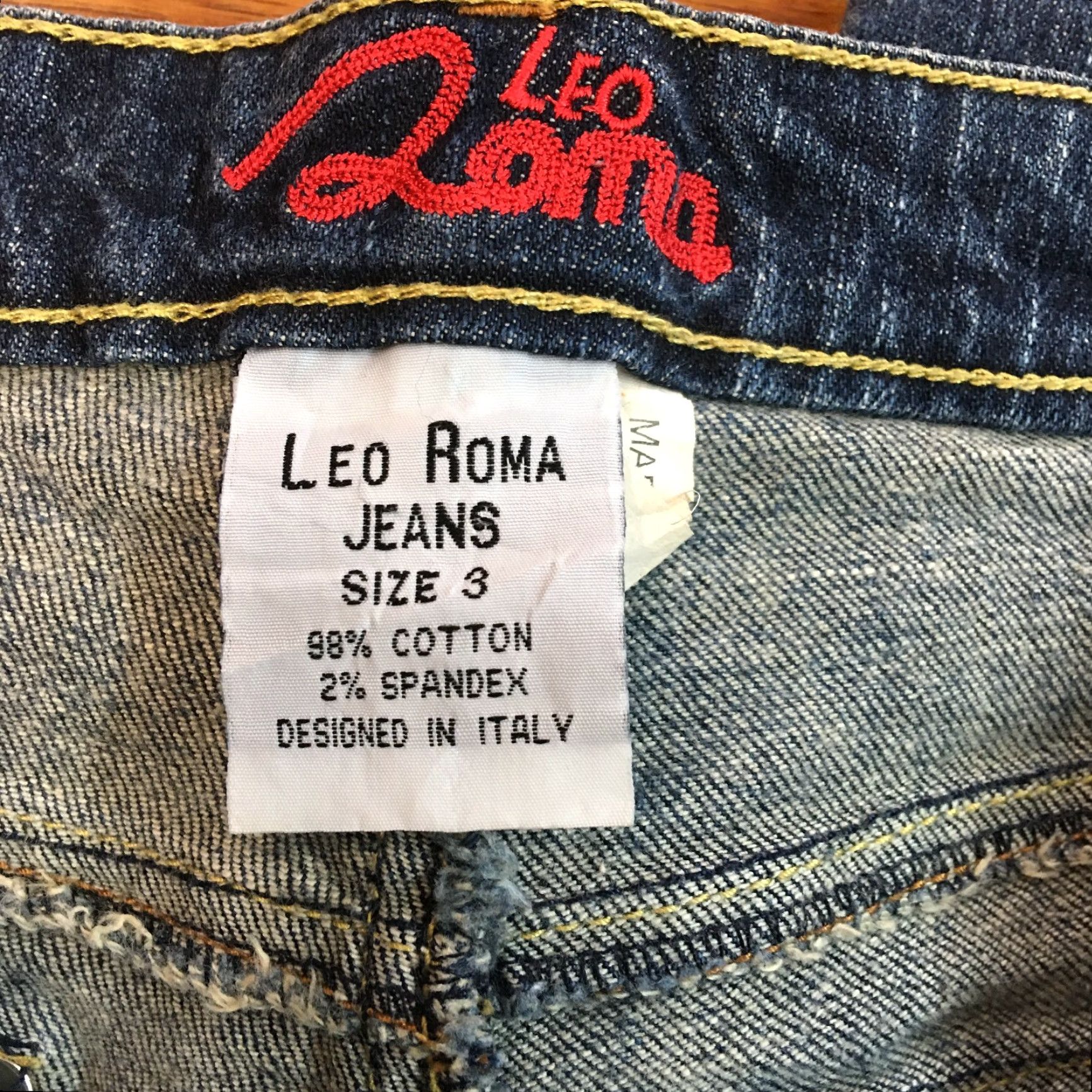 Denime VINTAGE Leo Roma Womens Blue Low Rise Embroidered Denim Jeans Size 3 30X32 90s Flared Size 26" / US 2 / IT 38 - 5 Thumbnail