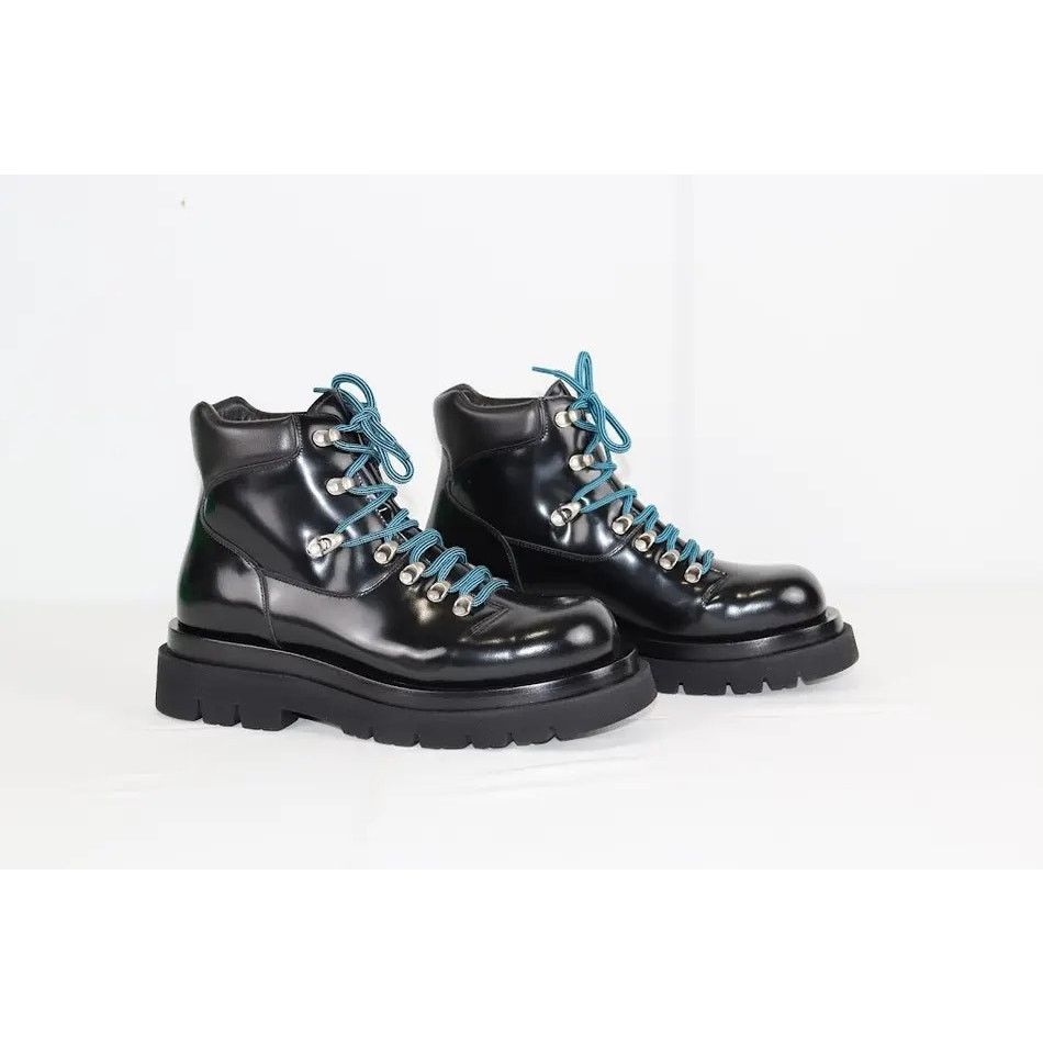 Bottega Veneta o1rshd1 Hiking Lug Gloss Vinyl Boots in Black Size US 6 / EU 39 - 1 Thumbnail