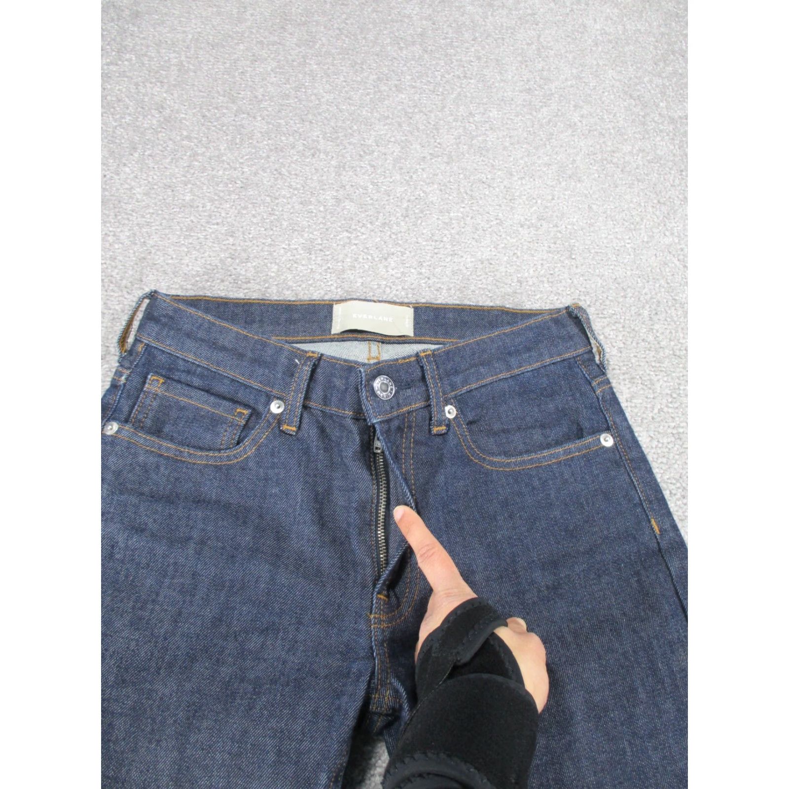 Everlane Everlane Jeans Skinny Women's 25 Dark Wash Denim Mid Rise Zip Zipper Blue Regular Size Size 42" / US 20 - 3 Thumbnail