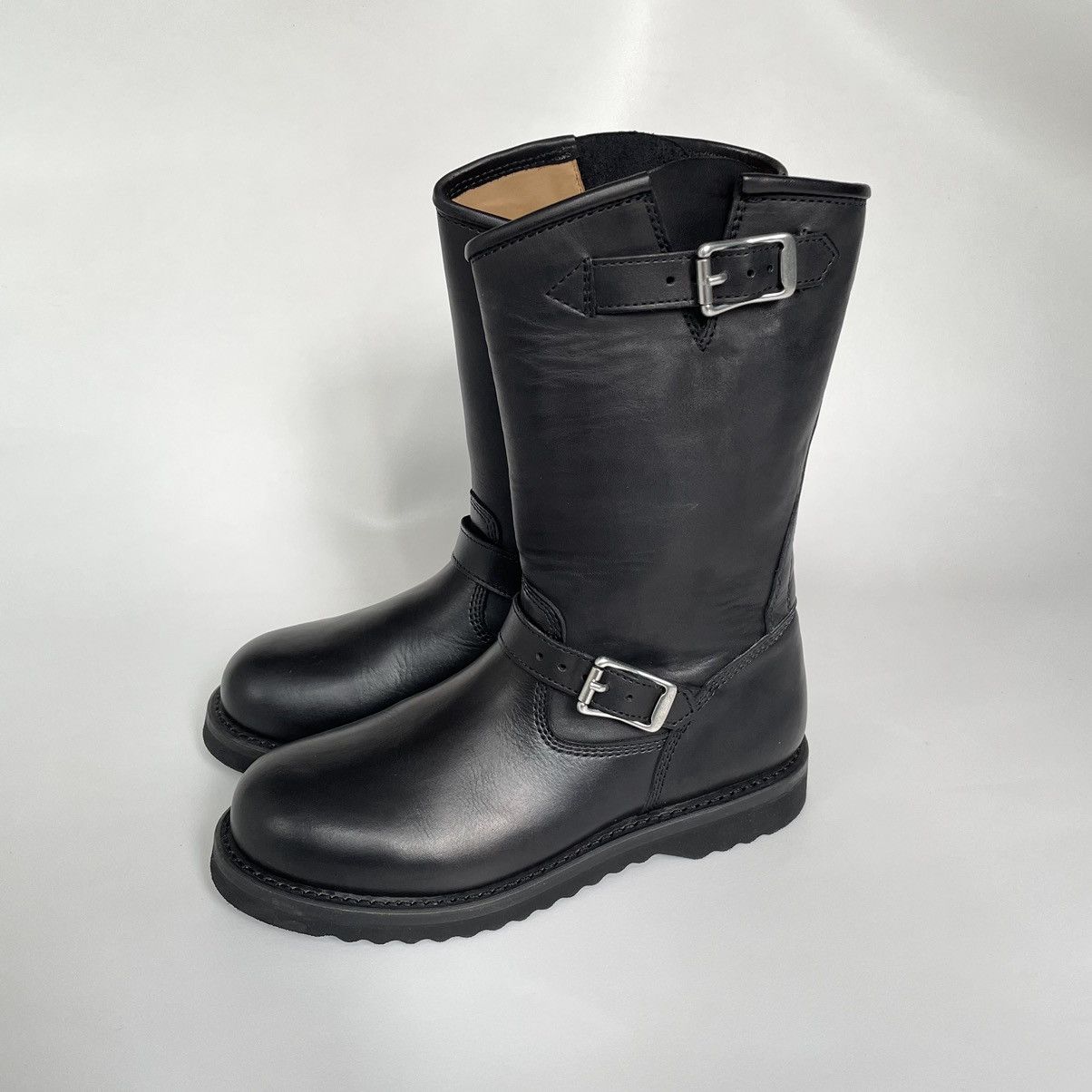 ‘Corral’ Black Leather Engineer Boots
