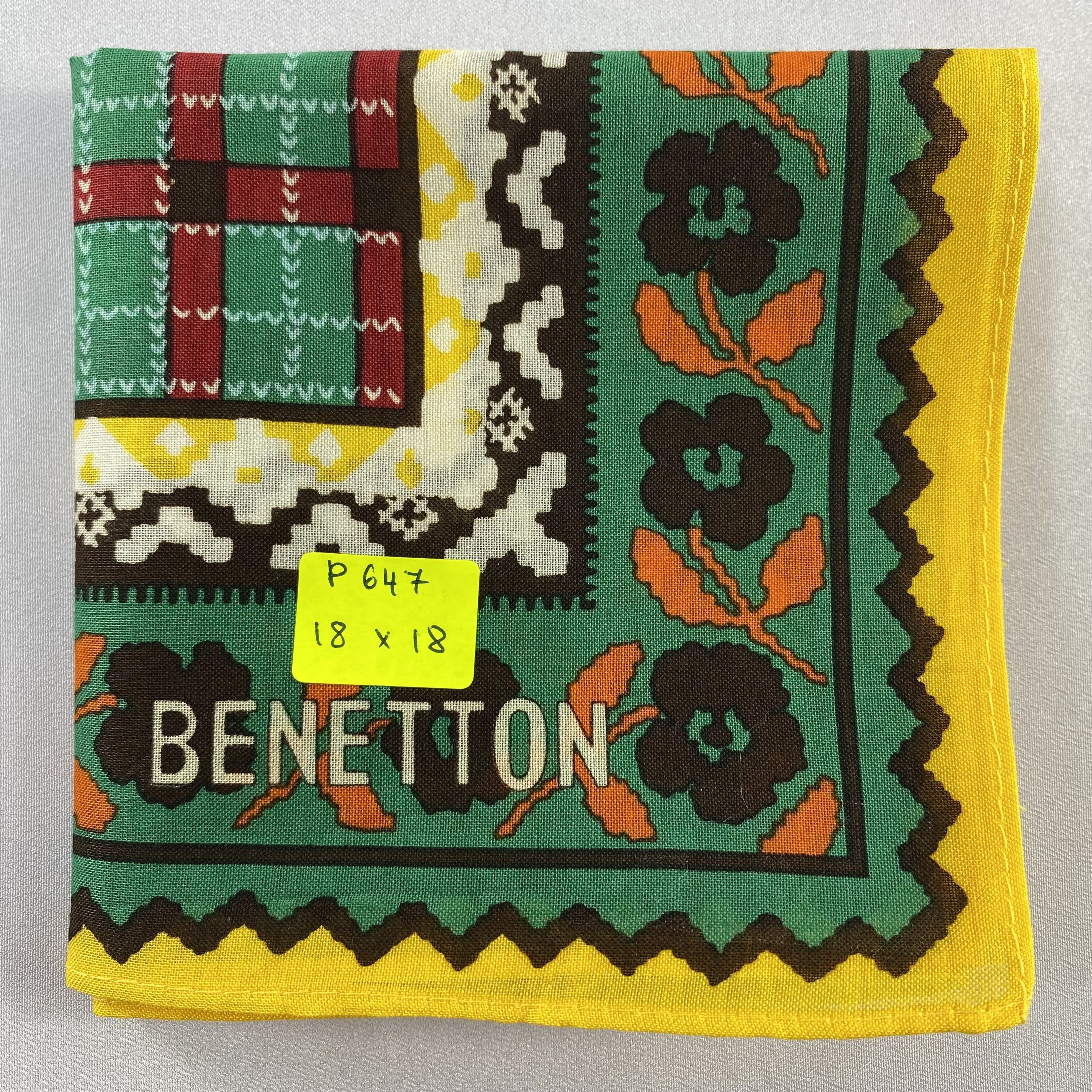 Benetton × Vintage Benetton Neckerchief / Bandana / Handkerchief-P647 Size ONE SIZE - 5 Thumbnail