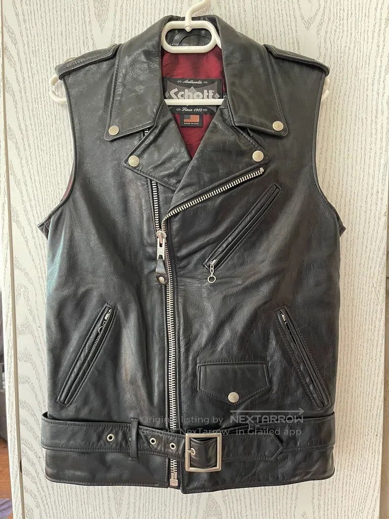 Schott Schott Leather vest Size US S / EU 44-46 / 1 - 1 Thumbnail