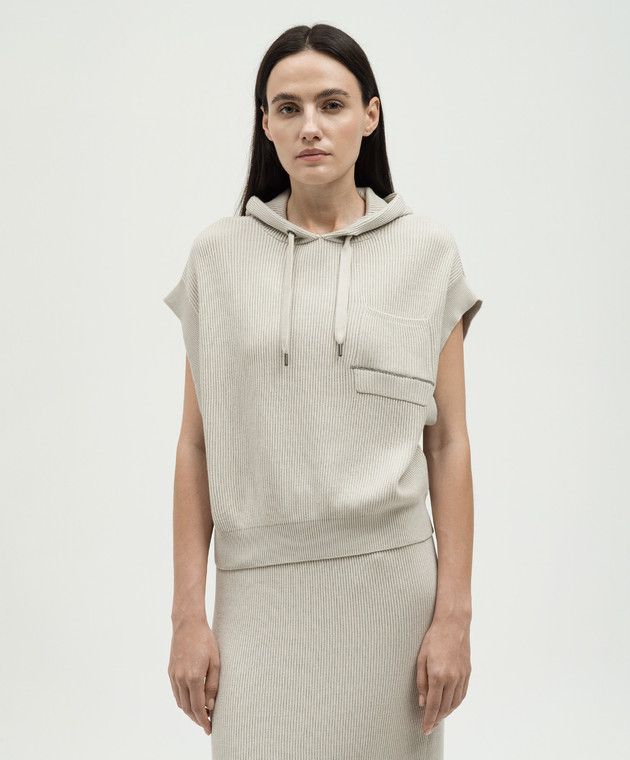 Brunello Cucinelli o1w1db10825 Sweater in Open White Size S / US 4 / IT 40 - 2 Thumbnail